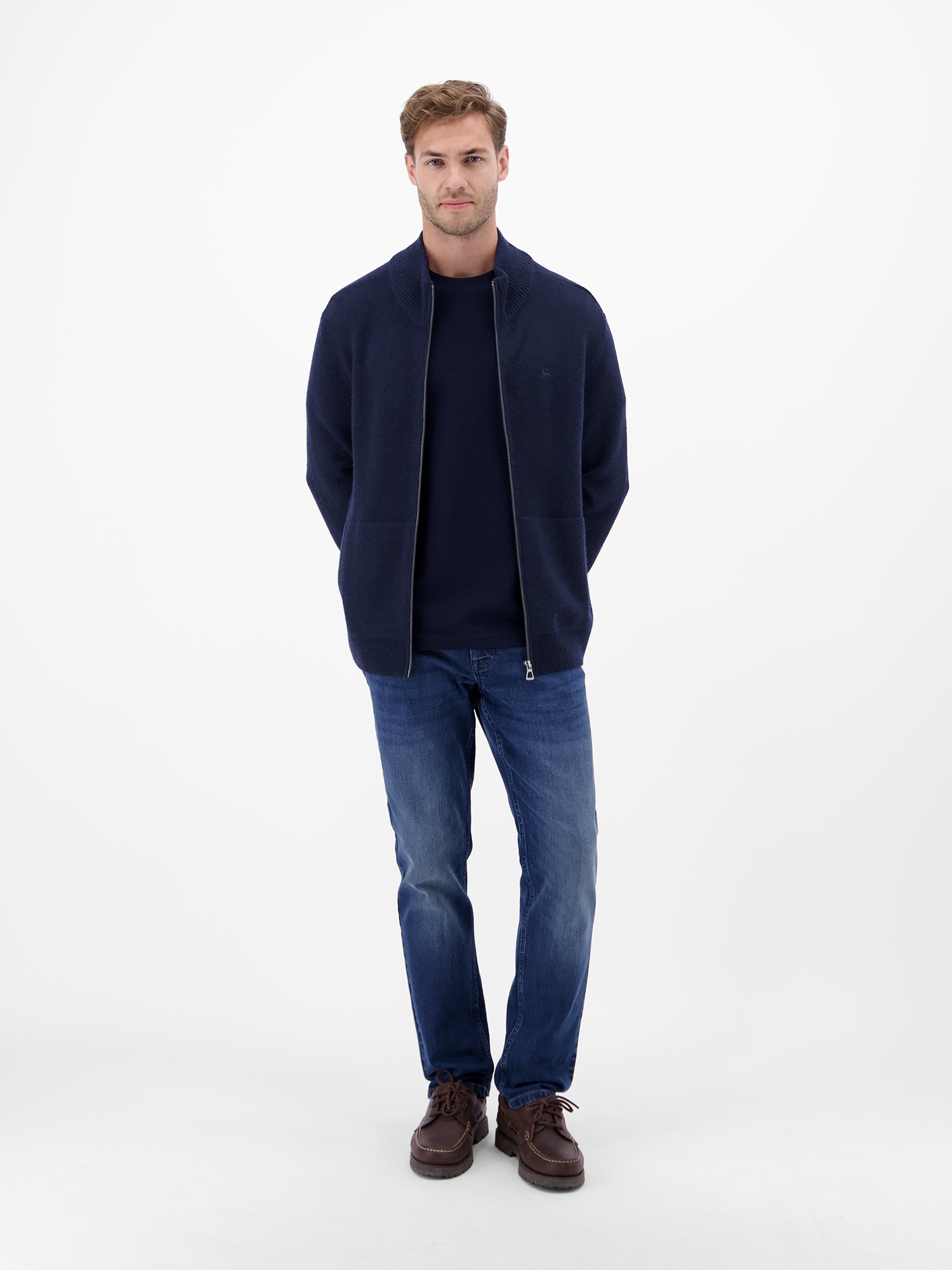 LERROS Strickpullover »LERROS Strickjacke aus Woll-Kaschmir-Mix, stilvoll und lässig«