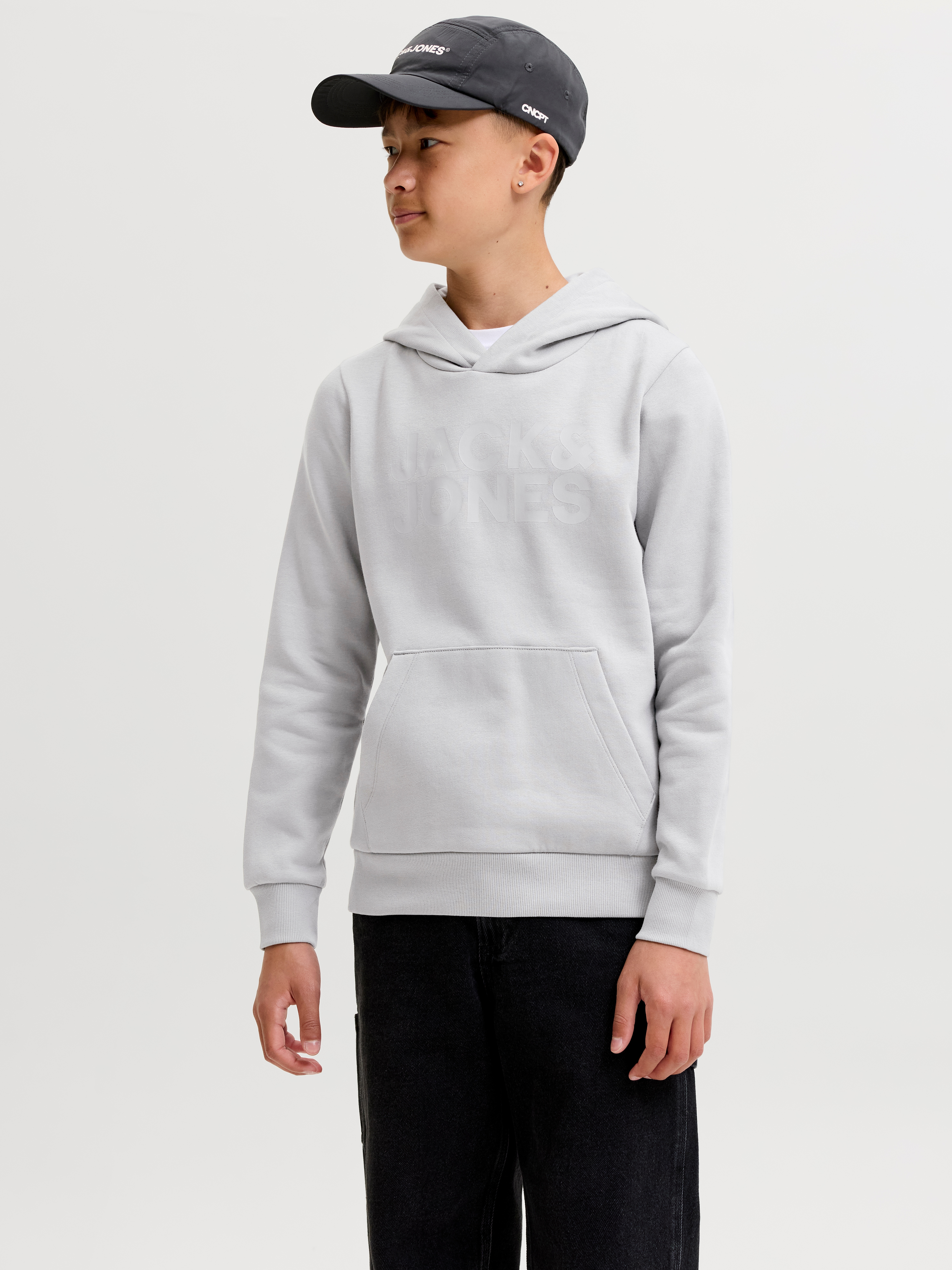 Jack & Jones Junior Kapuzensweatshirt "JJECORP mit Druck, Kängurutasche, pflegeleicht", Baumwollmischung, regular fit