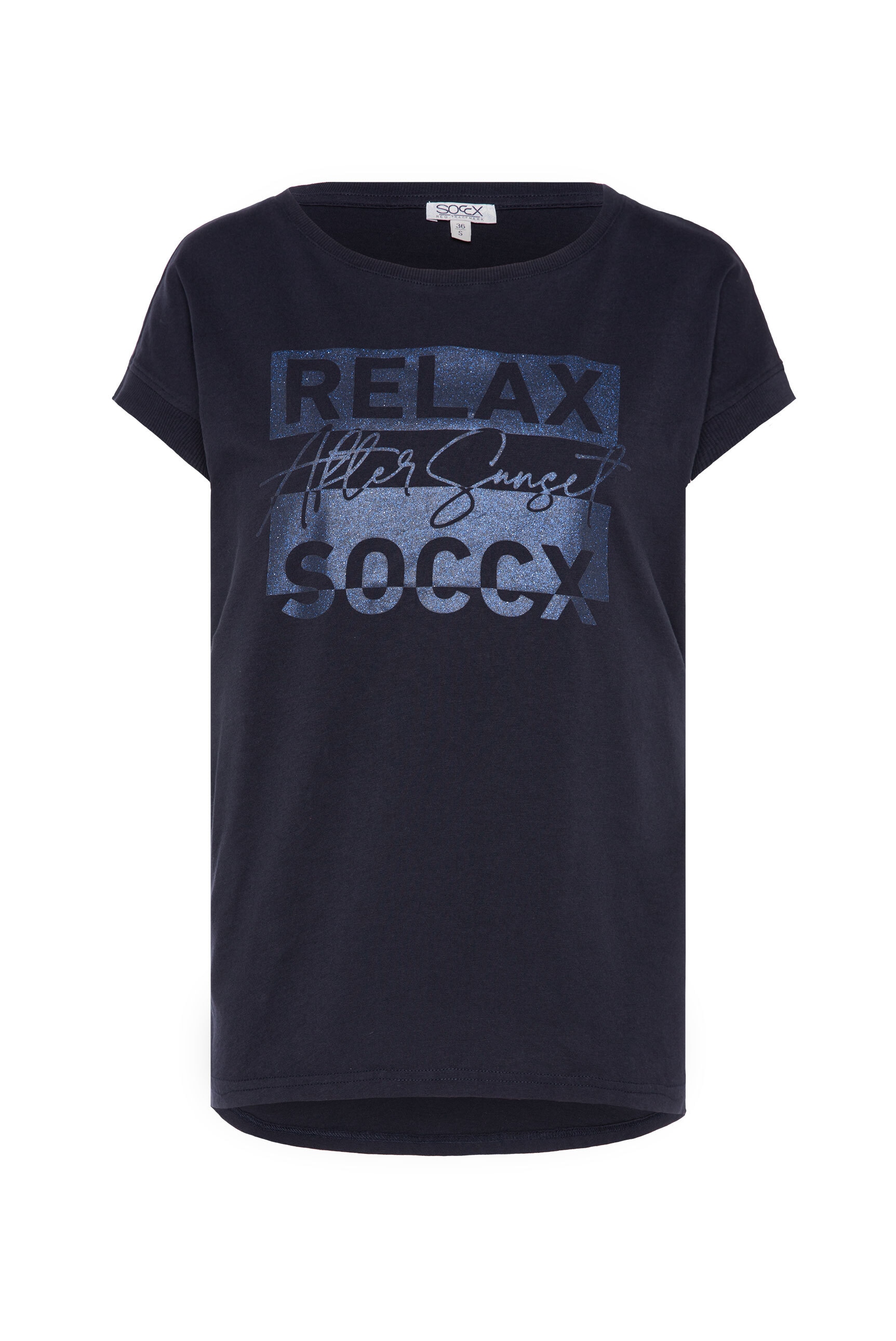 SOCCX Rundhalsshirt, mit überschnittenen Schultern
