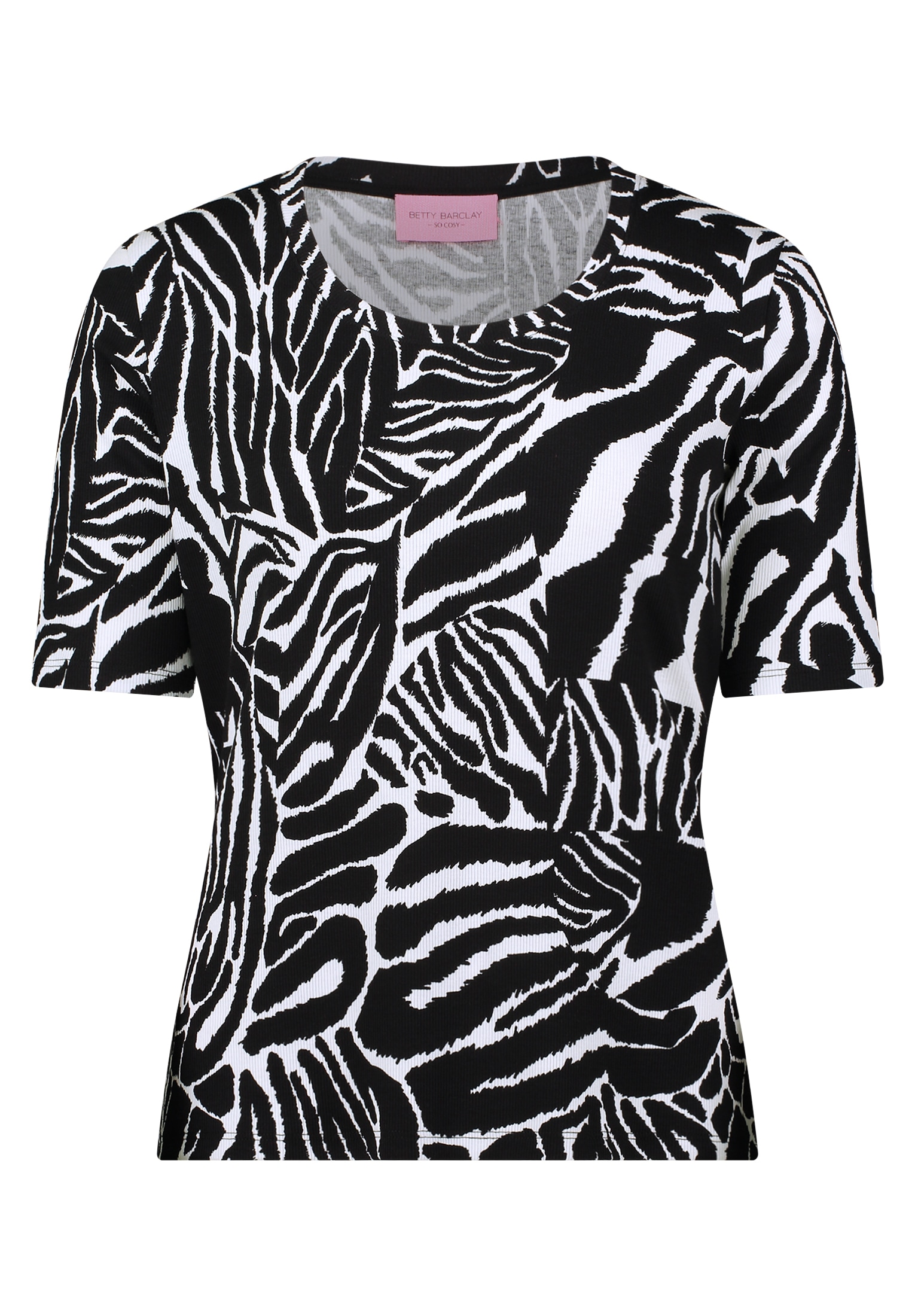 Betty Barclay Kurzarmshirt »Betty Barclay Basic Shirt mit Rippenstruktur«, (1 tlg.), Druck