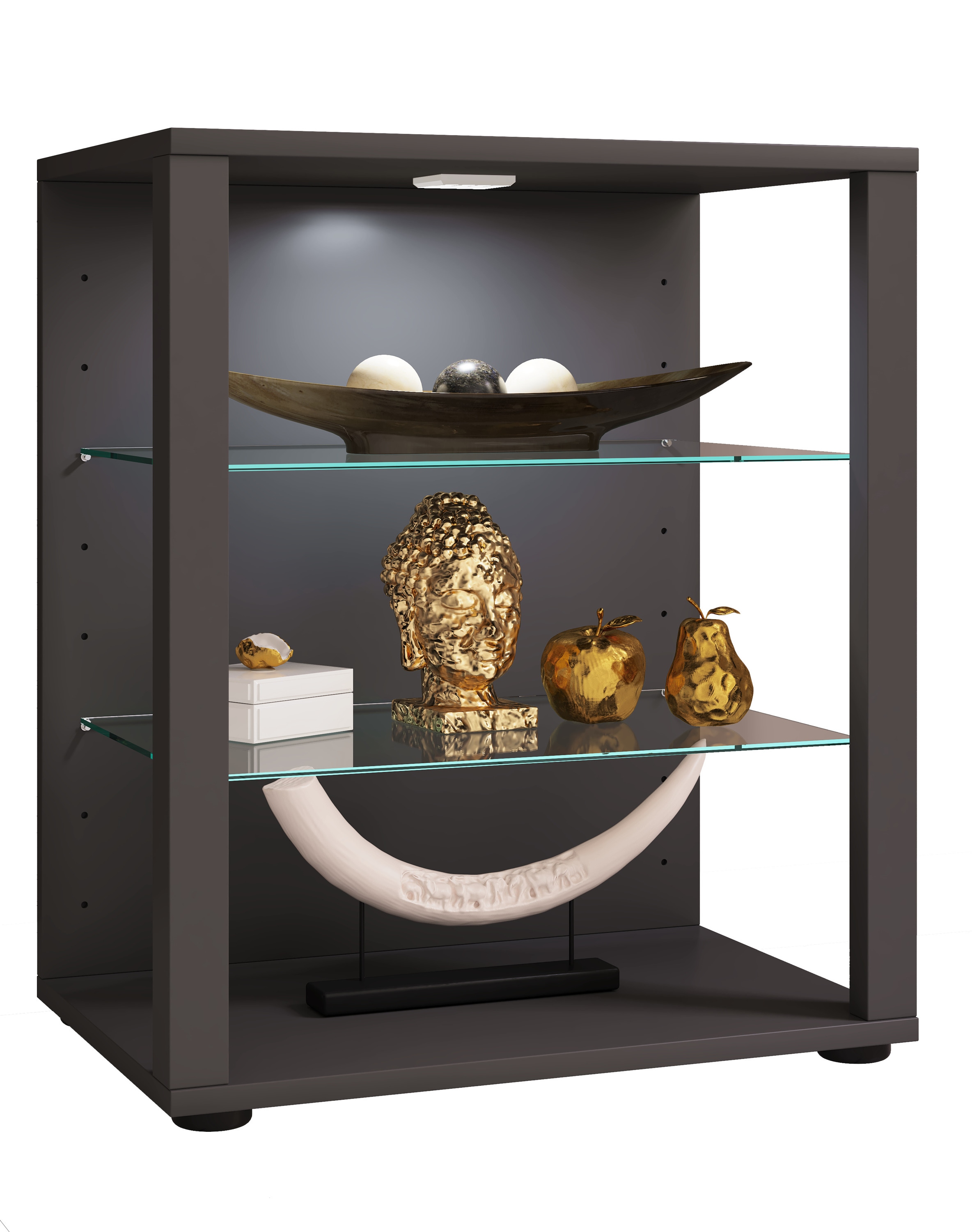 VCM Standvitrine "Holz Glas Stand Vitrine Sammelvitrine Glasol S" 1 Stk. tlg.