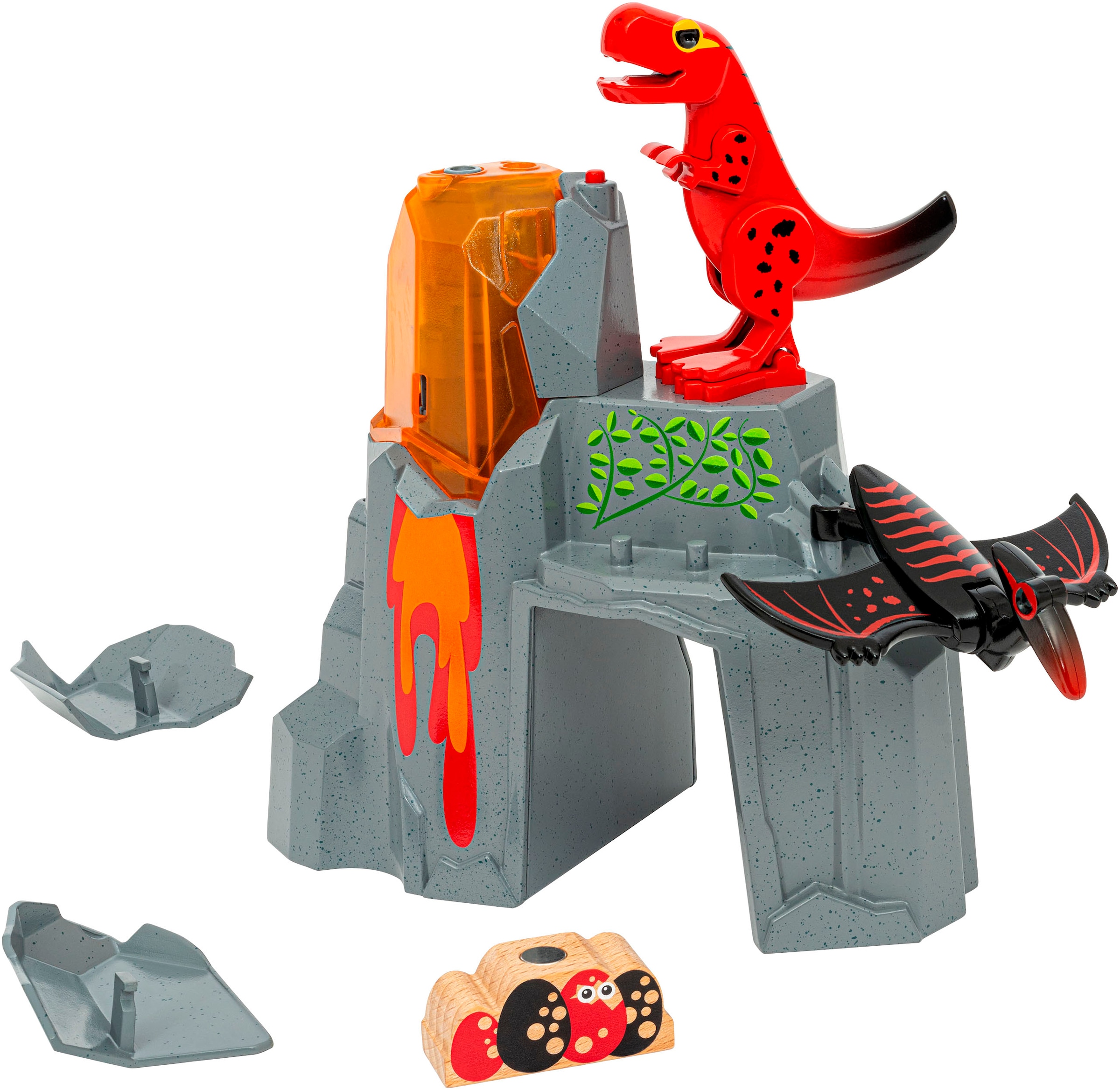 BRIO® Spielzeugeisenbahn-Erweiterung »BRIO® WORLD, Dinosaurier-Vulkan mit Ausbruchsfunktion«, (Set, 5 tlg.), FSC® - schützt Wald - weltweit