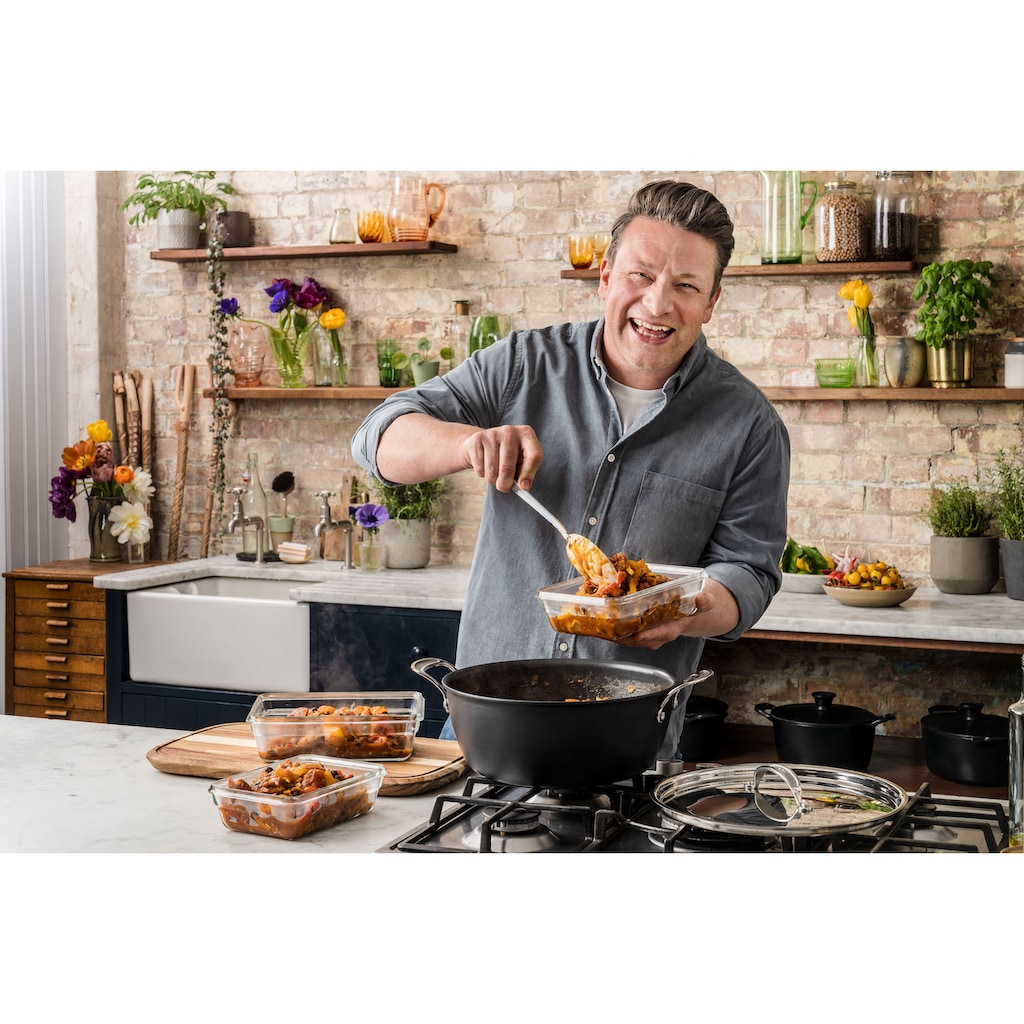 Tefal Kochtopf »H91254 Jamie Oliver Batch-Cooking Set«, Aluminium