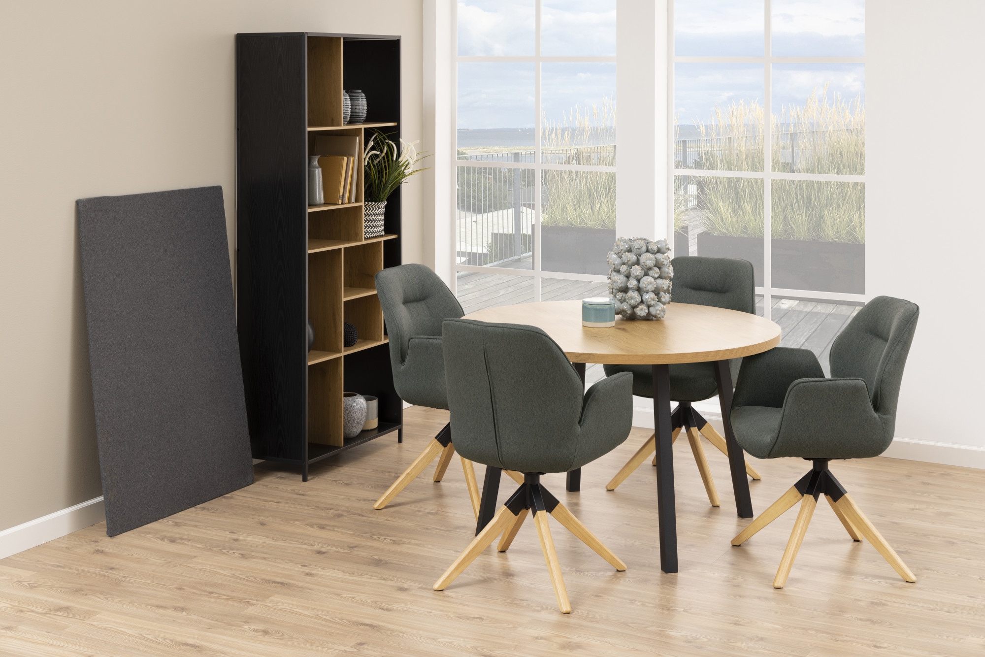 ACTONA GROUP Esszimmerstuhl »Alma«, 1 St., Polyester, mit eleganten Kedern, Drehstuhl mit Rückholfunktion
