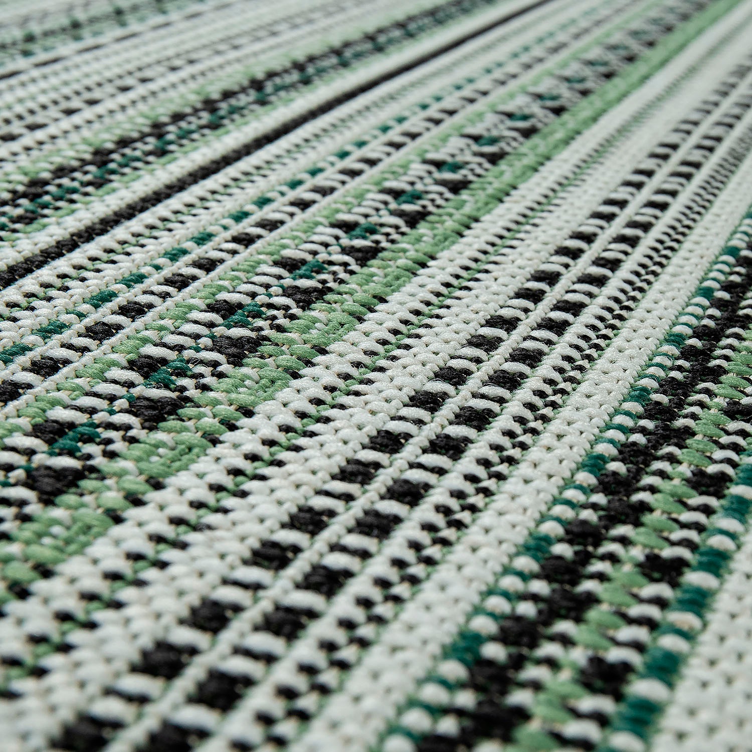 Paco Home Teppich »Ostende 535« rechteckig 4 mm Höhe Flachgewebe, gestreift, In- und Outdoor geeignet, Wohnzimmer