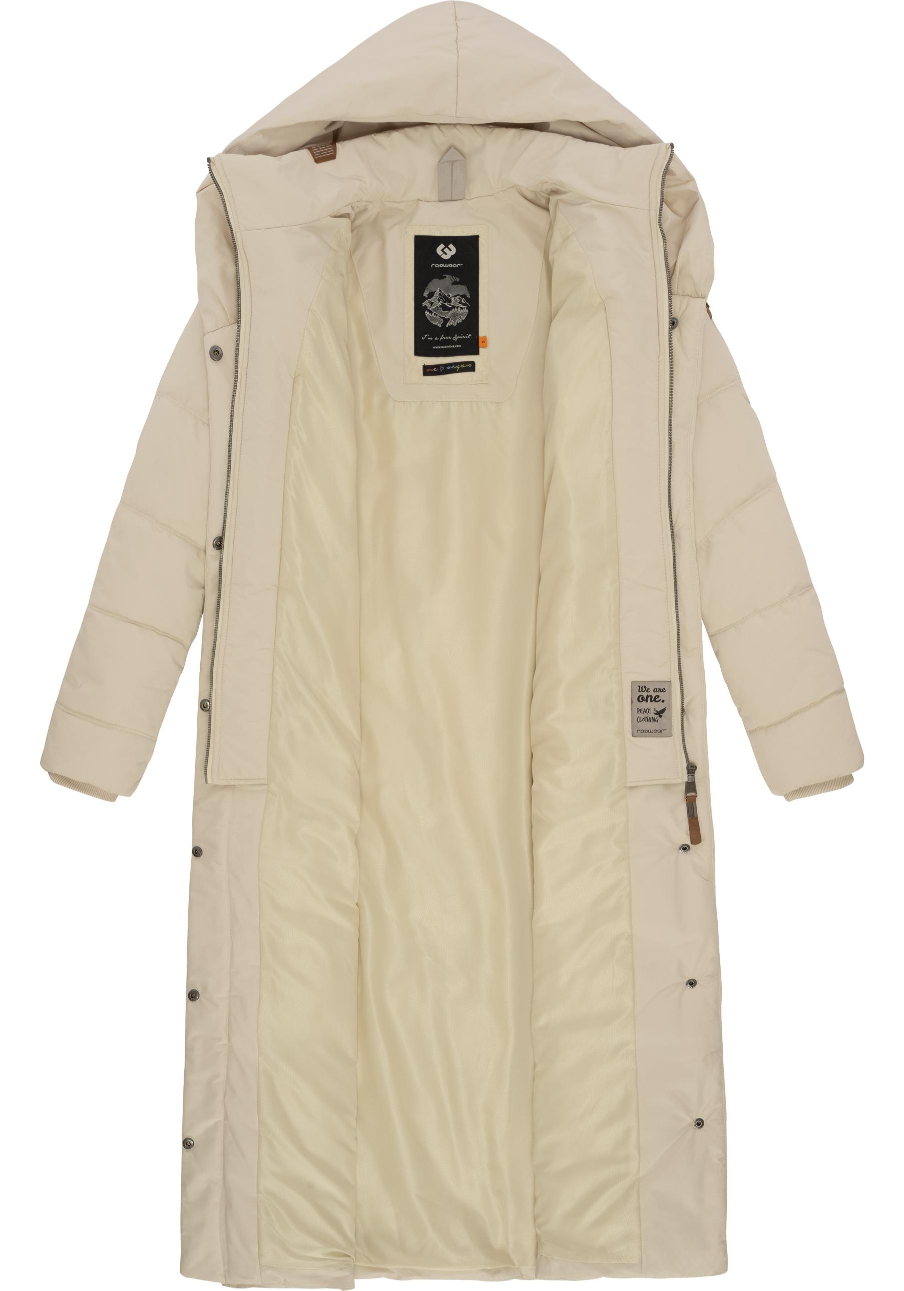 Ragwear Steppmantel »Natalka Extralong«, Gesteppter Damen Mantel mit Kapuze