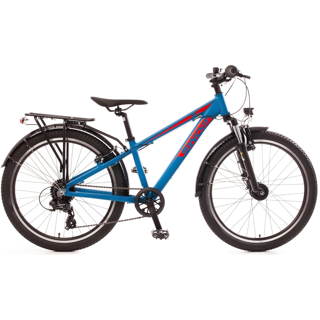 Bachtenkirch ATB »24" "SWOP" Jugendfahrrad matt-blau mit Federgabel«, 8 Gang, Shimano, Shimano-TX Schaltwerk, Kettenschaltung