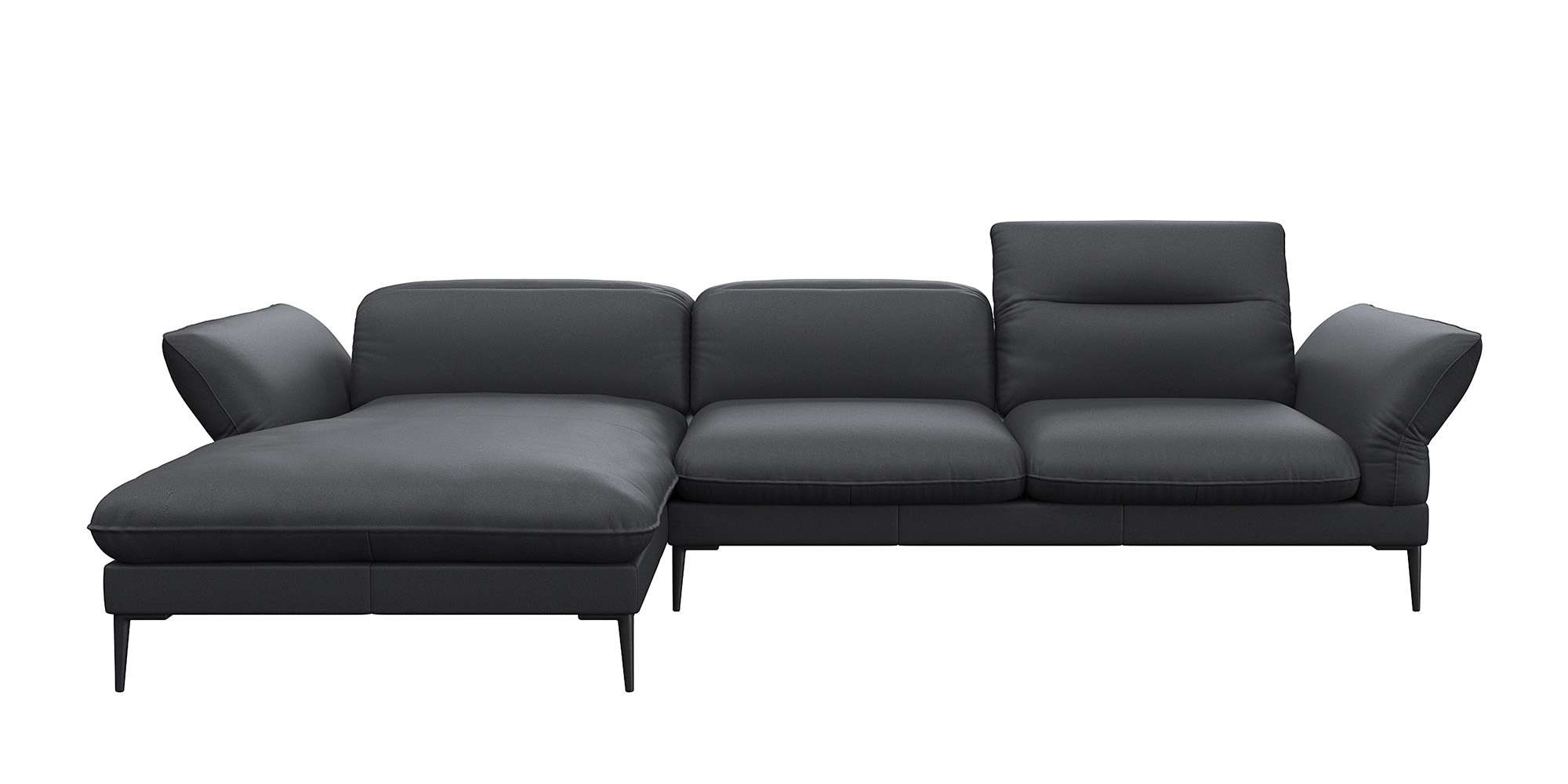 FLEXLUX Ecksofa »Salino, Funktionssofa mit Recamiere, Relaxsofa, Ecksofa«, Sofa mit Arm- und Kopfteil-Verstellungen, Kaltschaum & Stahl-Wellen