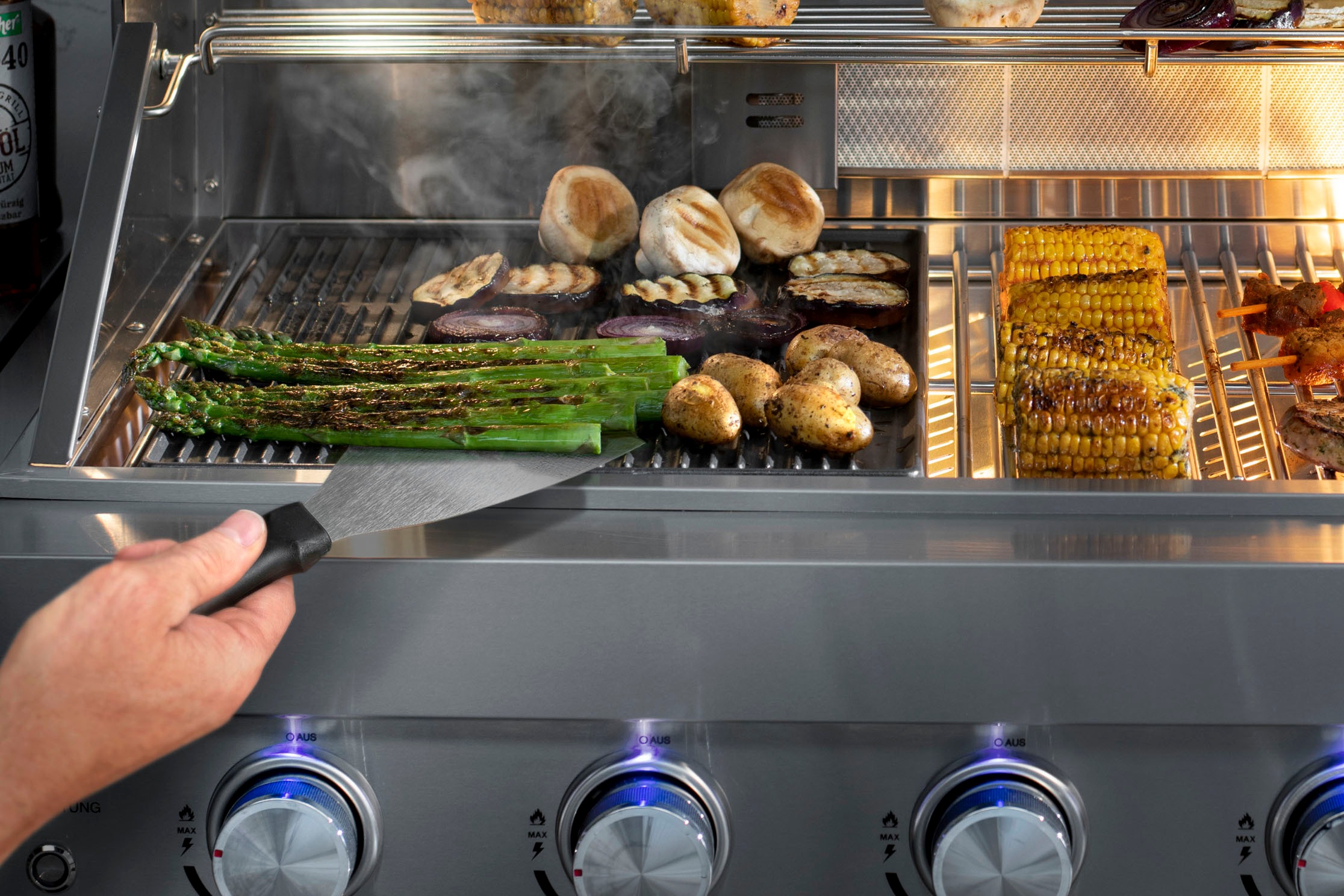 Buschbeck Grillplattenaufsatz "Plancha-Platte mit Grillspachtel" Edelstahl günstig online kaufen