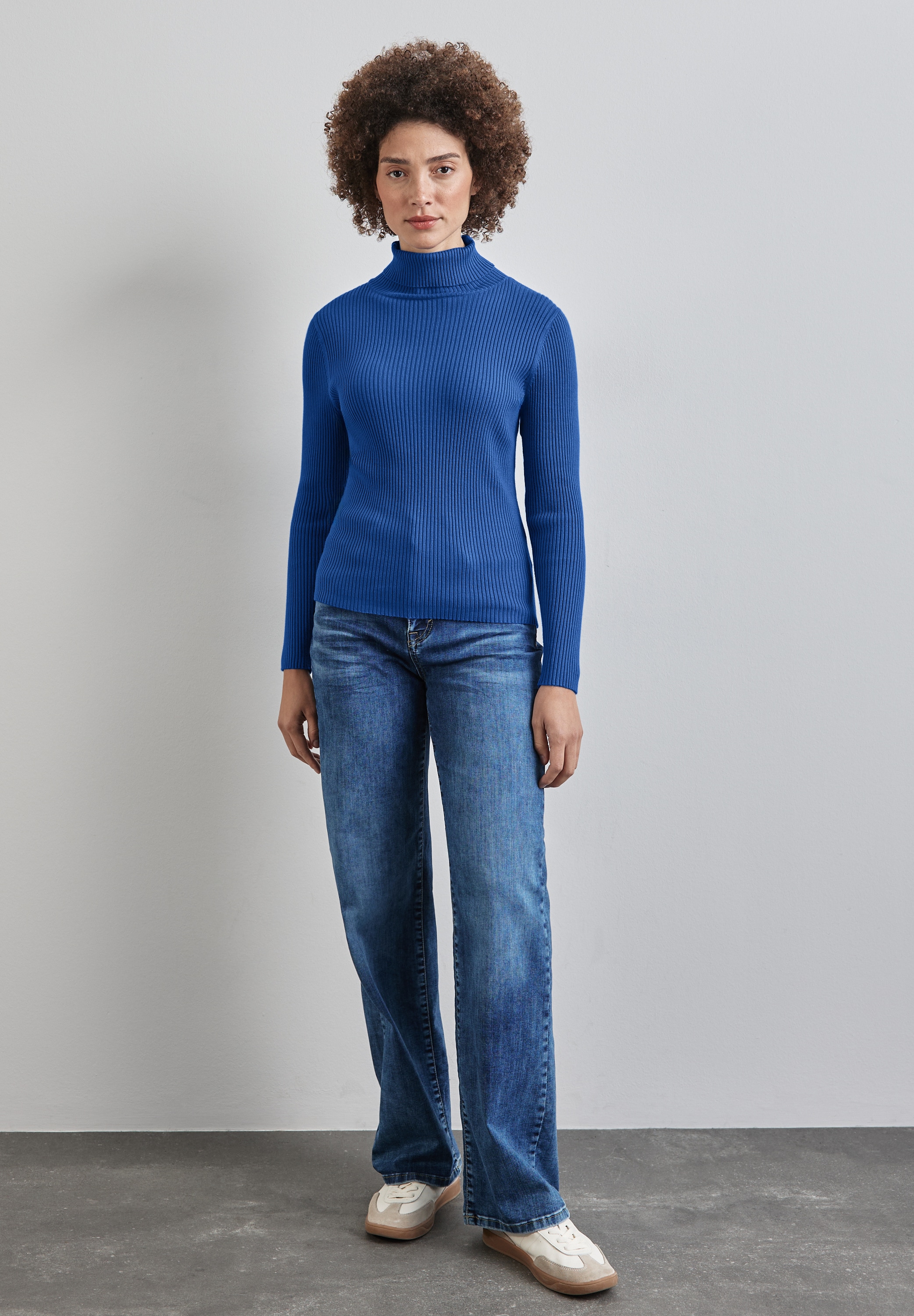STREET ONE Rollkragenpullover, mit Rippstrick-Struktur