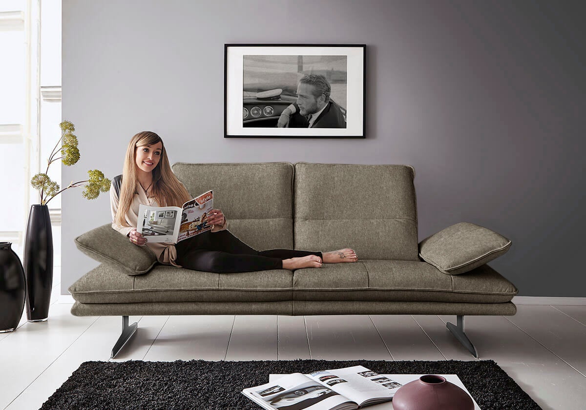 W.SCHILLIG 2-Sitzer "broadway, Designsofa mit tollem Sitzkomfort, Breite 216cm" Sitztiefenverstellung, Kopfteil- & Seitenteilverstellung, Breite 216cm