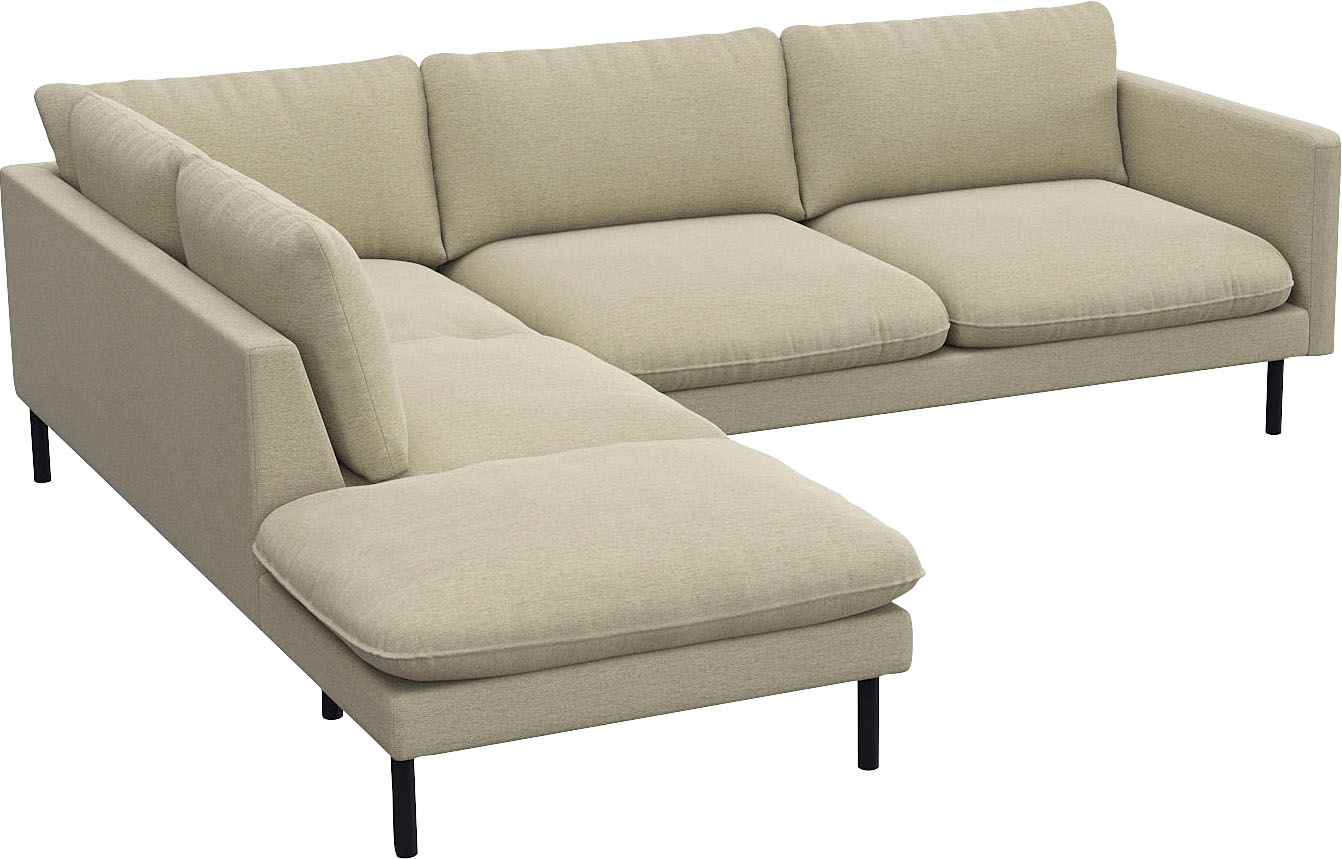 FLEXLUX Ecksofa »Bolzano Designsofa, bequem durch Kaltschaum im Sitz, L-Form«, lose Sitz -& Rückenkissen, hohe Füße