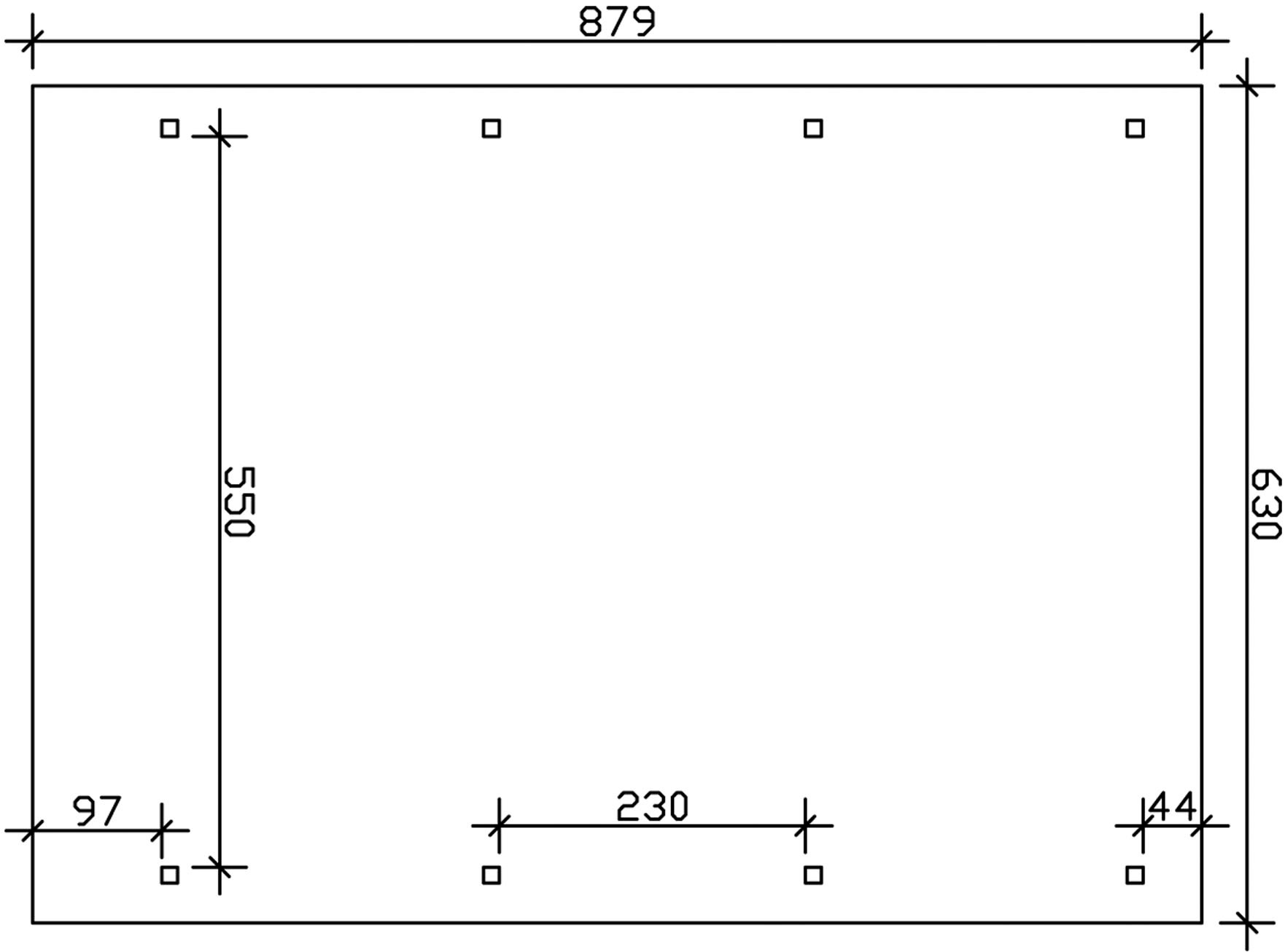 Skanholz Doppelcarport »Wendland«, Leimholz-Fichte, 550 cm, Eiche hell, mit Aluminiumdach, rote Blende