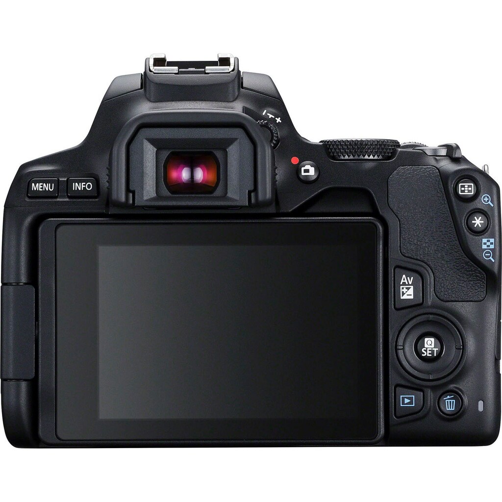 Canon Spiegelreflexkamera »250D + EF-S 18-55mm f/3.5-5.6 III + SB130 Kit«, EF-S 18-55mm f/3.5-5.6 III, 24,1 MP, Bluetooth-WLAN