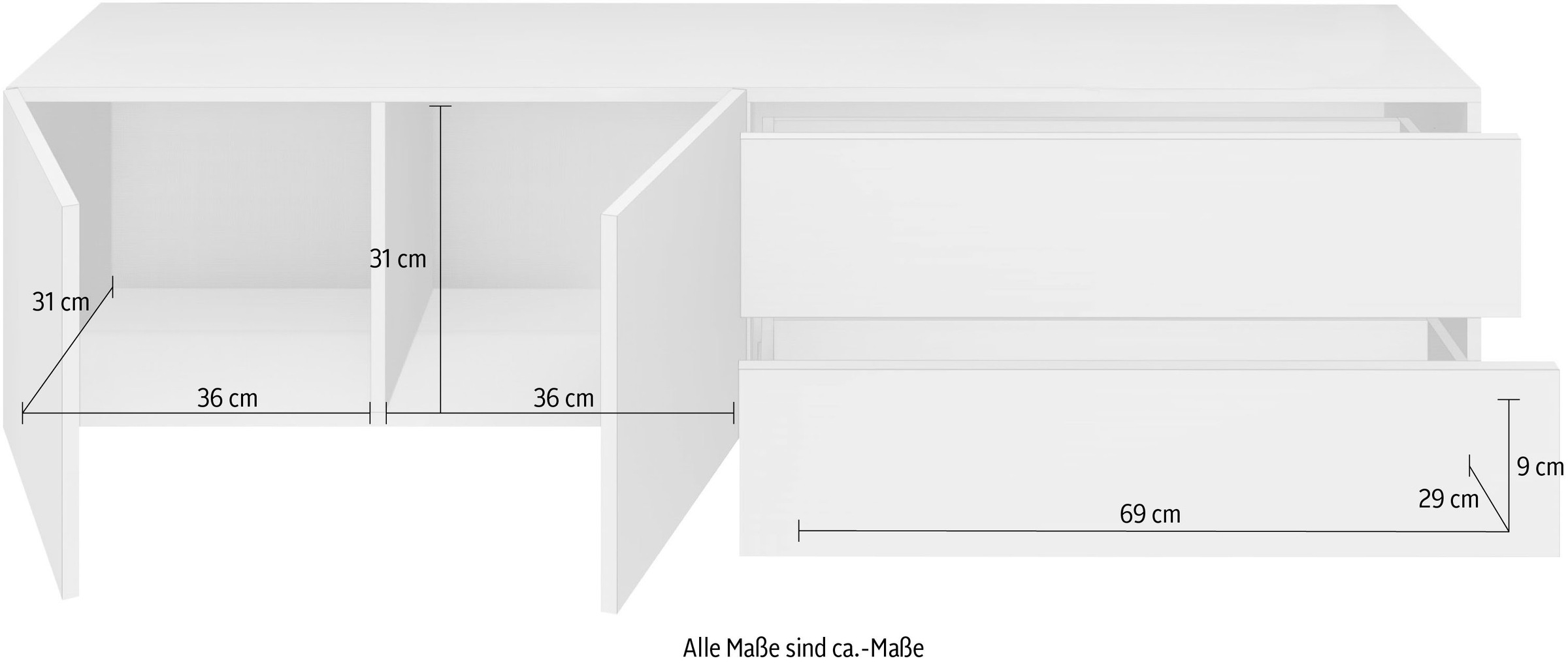 borchardt Möbel bestellen cm, Breite nur | Lowboard »Vaasa«, BAUR hängend 152