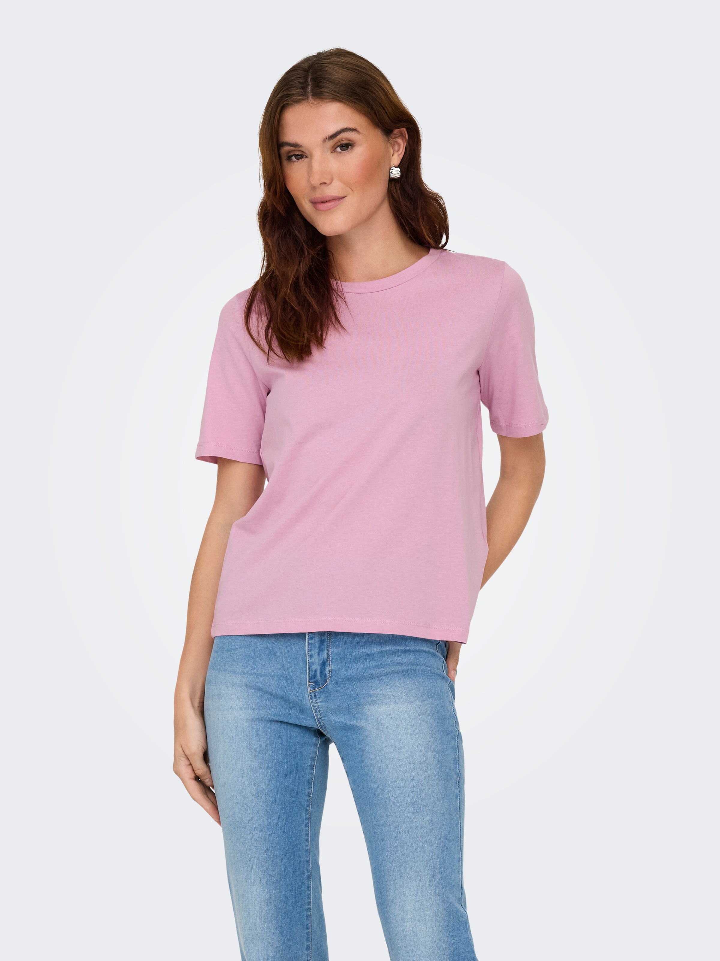 ONLY Kurzarmshirt "ONLONLY – T-Shirt mit Rundhals und klassischem Schnitt", günstig online kaufen