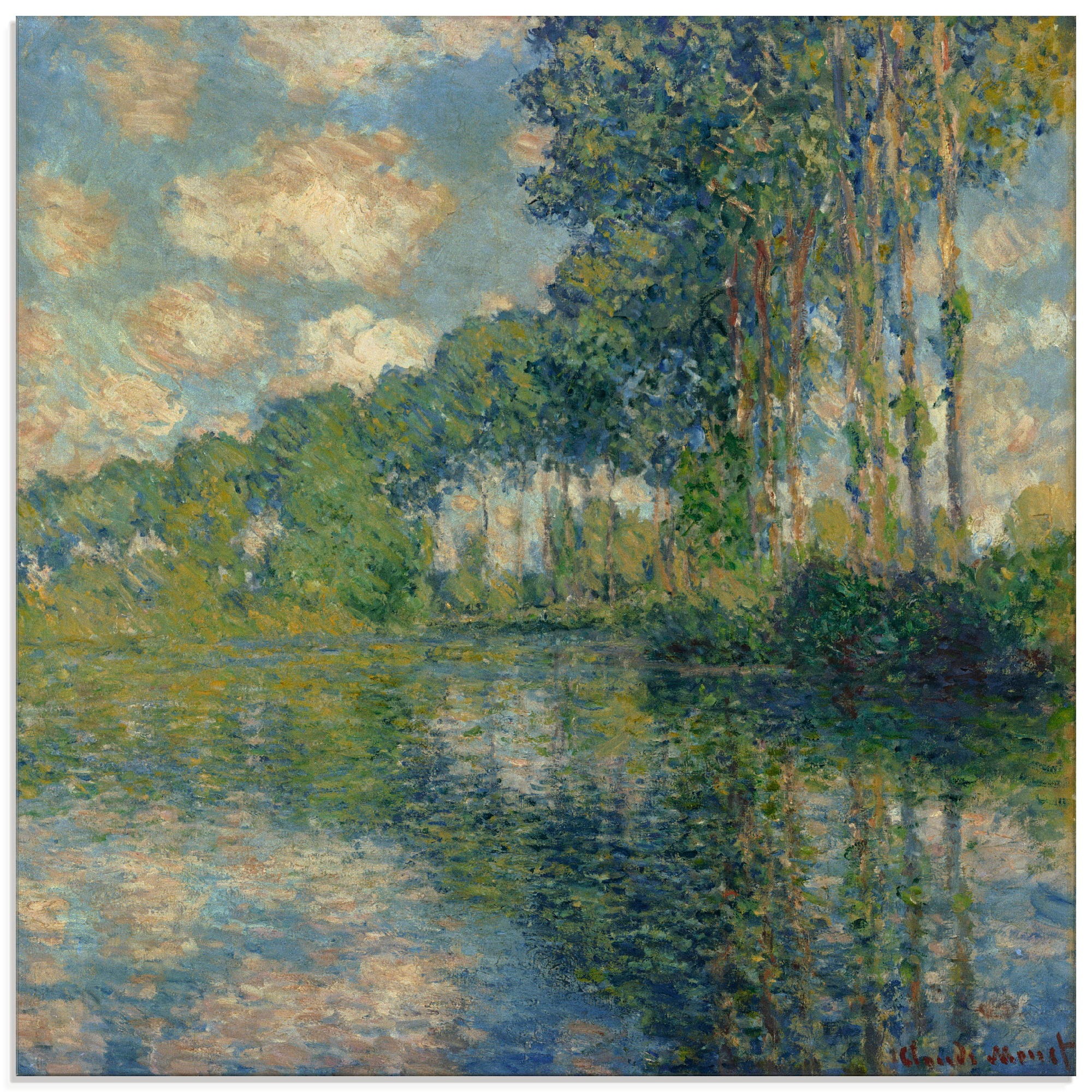 Artland Glasbild "Pappeln an der Epte.", Gewässer, (1 St.), in verschiedene günstig online kaufen