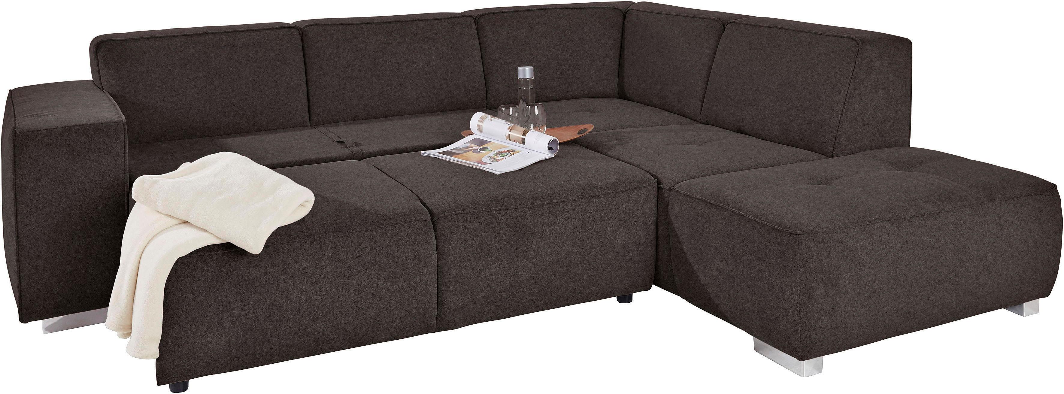 Thumbnail - INOSIGN Ecksofa "Sapporo L-Form", wahlweise Bettfunktion oder Sitztiefenverstellung, Federkern