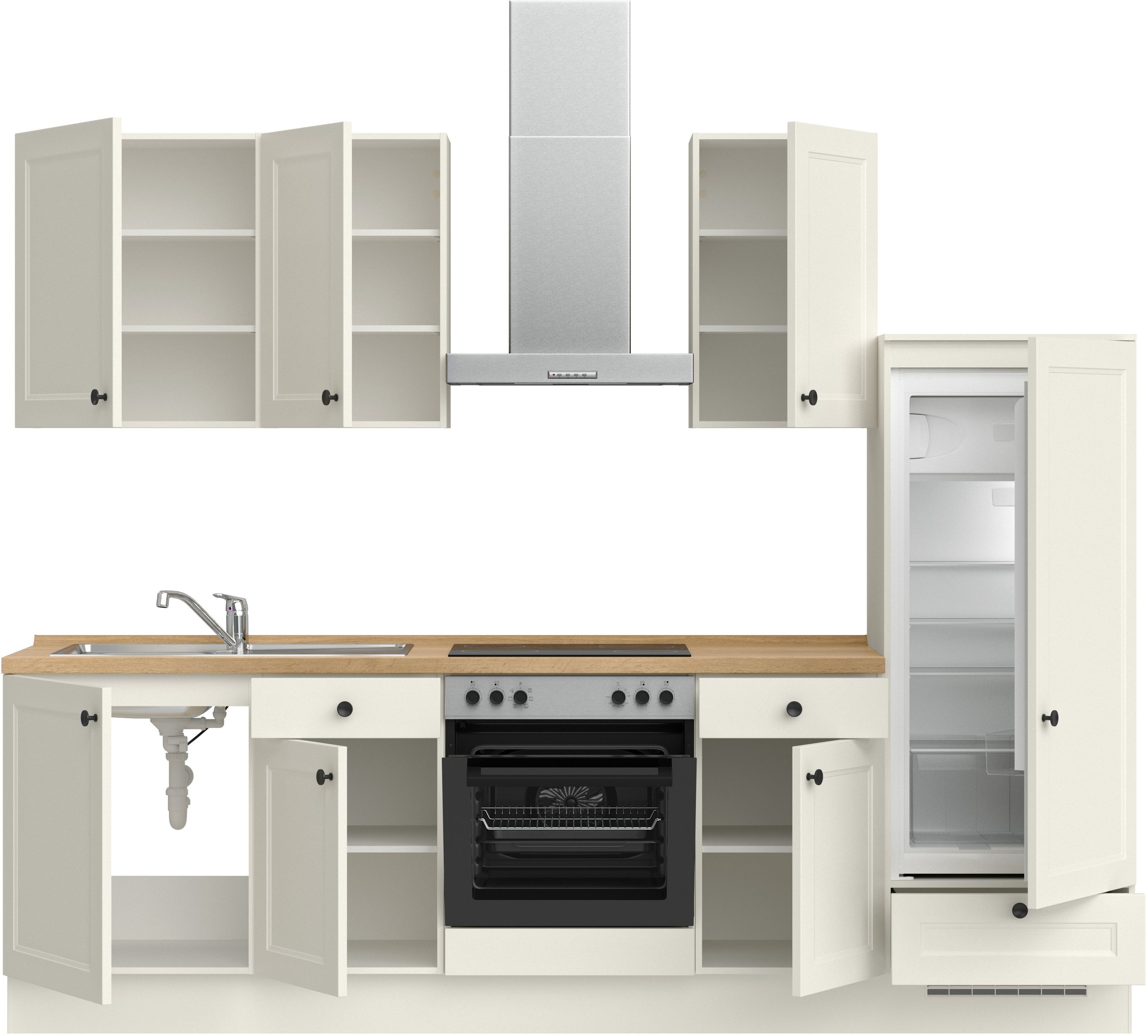 nobilia® Küchenzeile »"Cascada I"«, vormontiert, Ausrichtung wählbar, Breite 270 cm, wahlw. mit E-Geräten