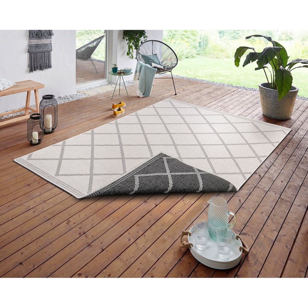 NORTHRUGS Teppich »Corsica Wendeteppich«, rechteckig, In-& Outdoor, Wetterfest, Balkon, Garten, Wohnzimmer, Wasserfest