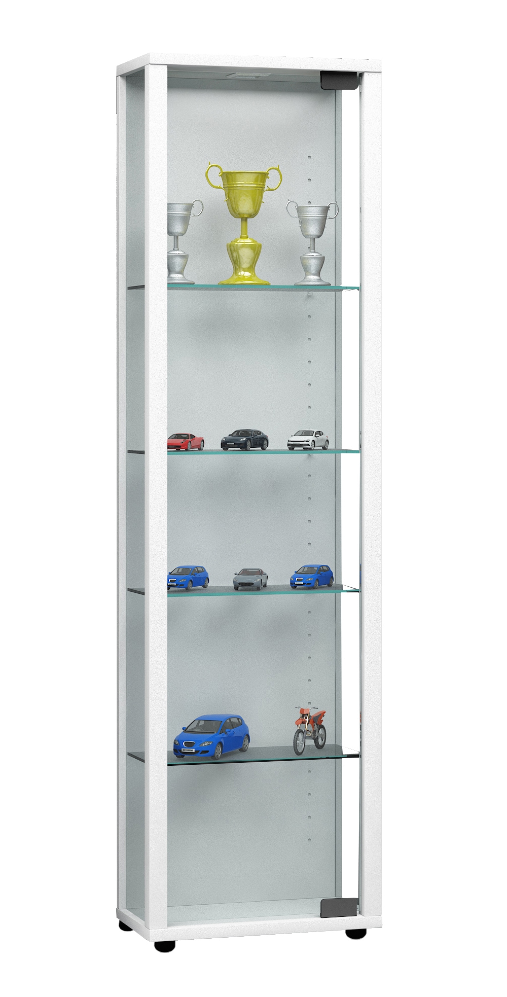 Vcm Unisex Weiß Standvitrine "Holz Glas Stand Vitrine Sammelvitrine Edana Mini", B:33cm T:18cm, Obermaterial: 100% Holz Wood., Schränke, Standvitrine - Image 5