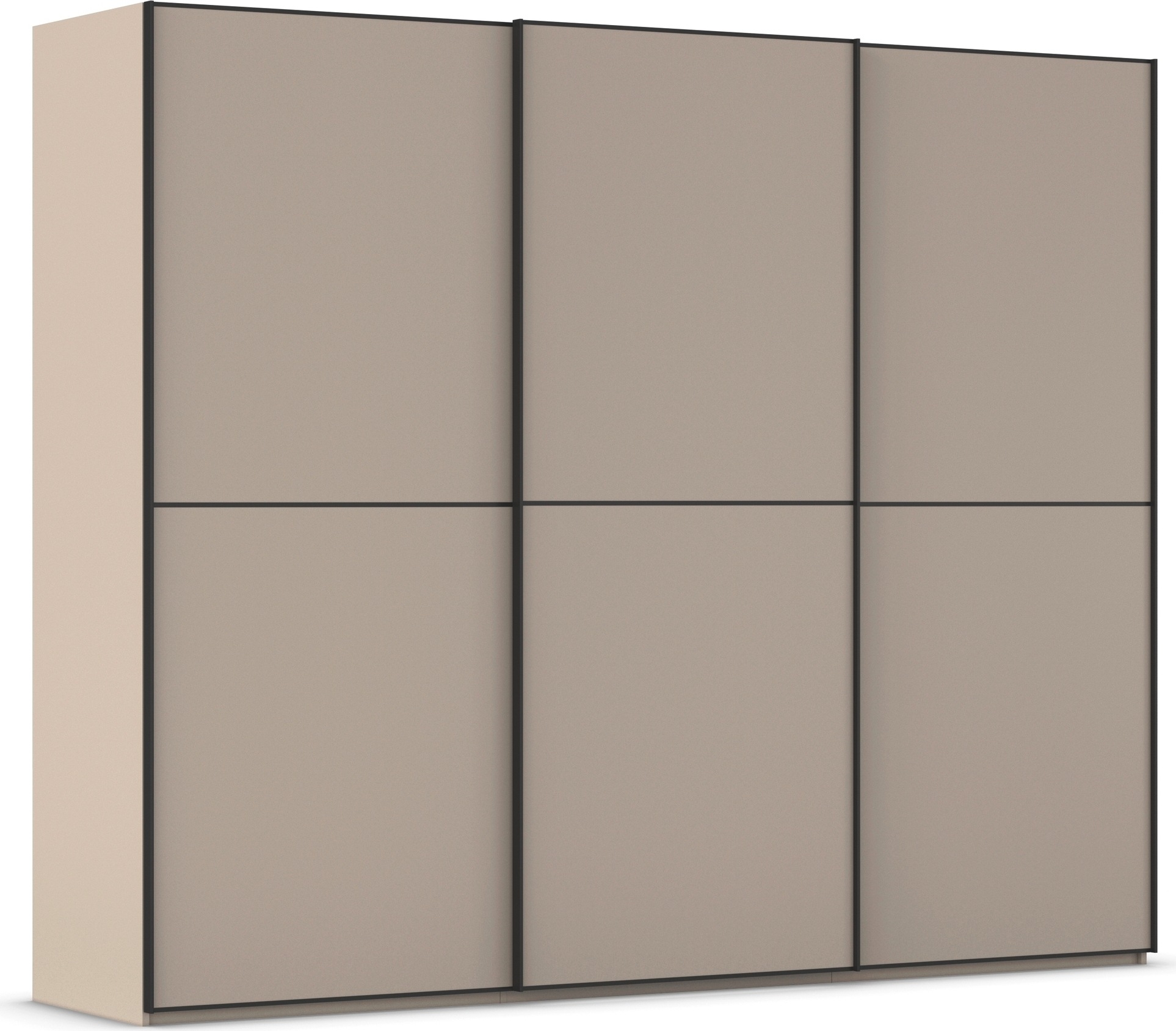 rauch Schwebetürenschrank "Kleiderschrank Schrank Garderobe Schlafzimmerschrank SCALE-DUO" edle zweigeteilte Türen und 3 Zierleisten MADE IN GERMANY