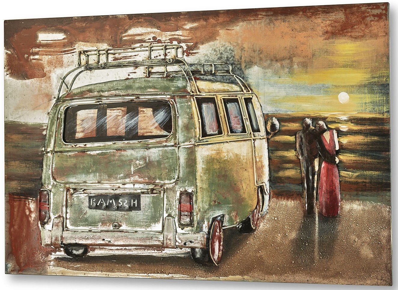 Metallbild LOCKER, B:108cm H:72cm T:3cm, bunt, Metall, Bilder, "37084-20"