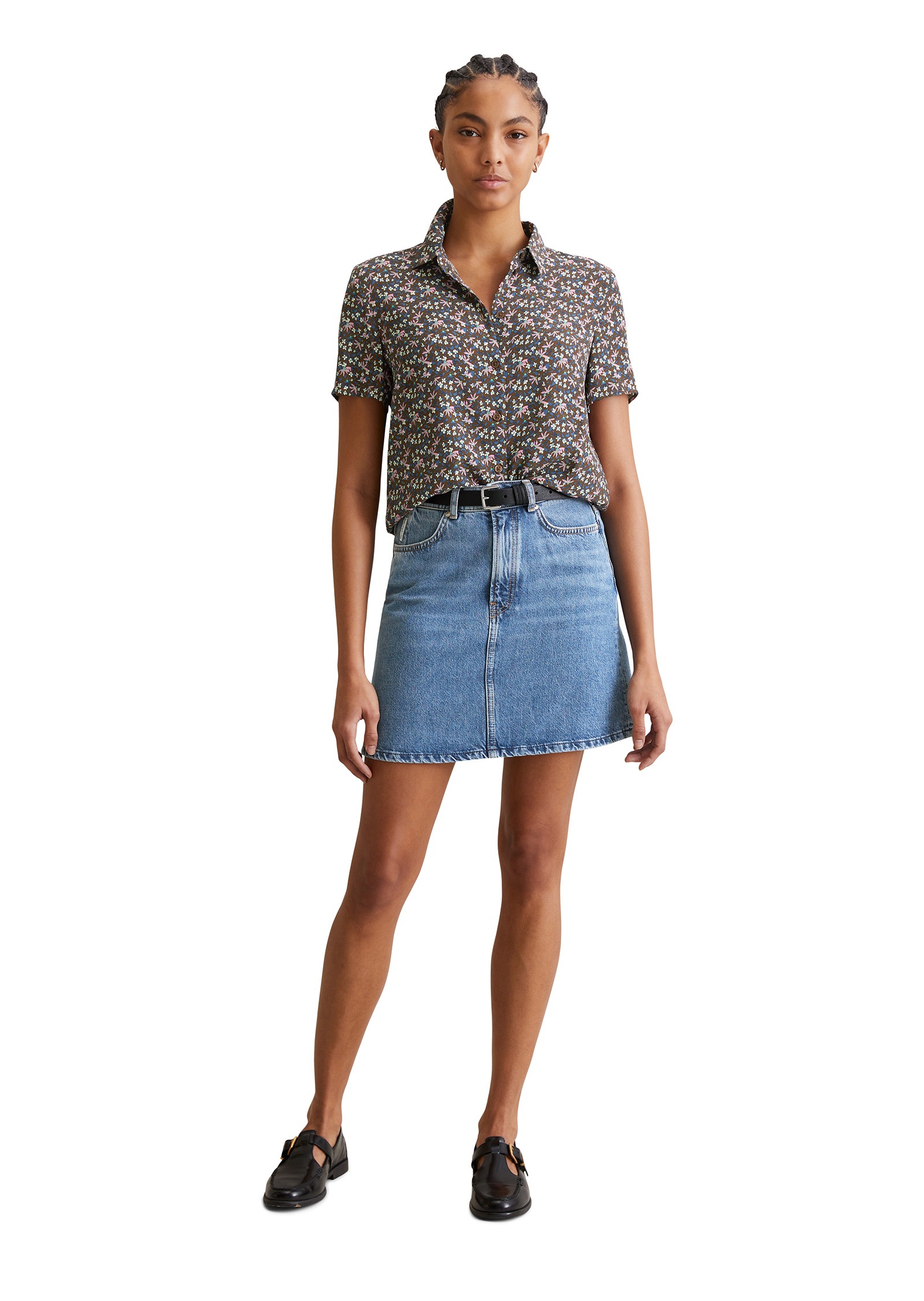 Marc O'Polo DENIM Kurzarmbluse »aus LENZING™ ECOVERO™«