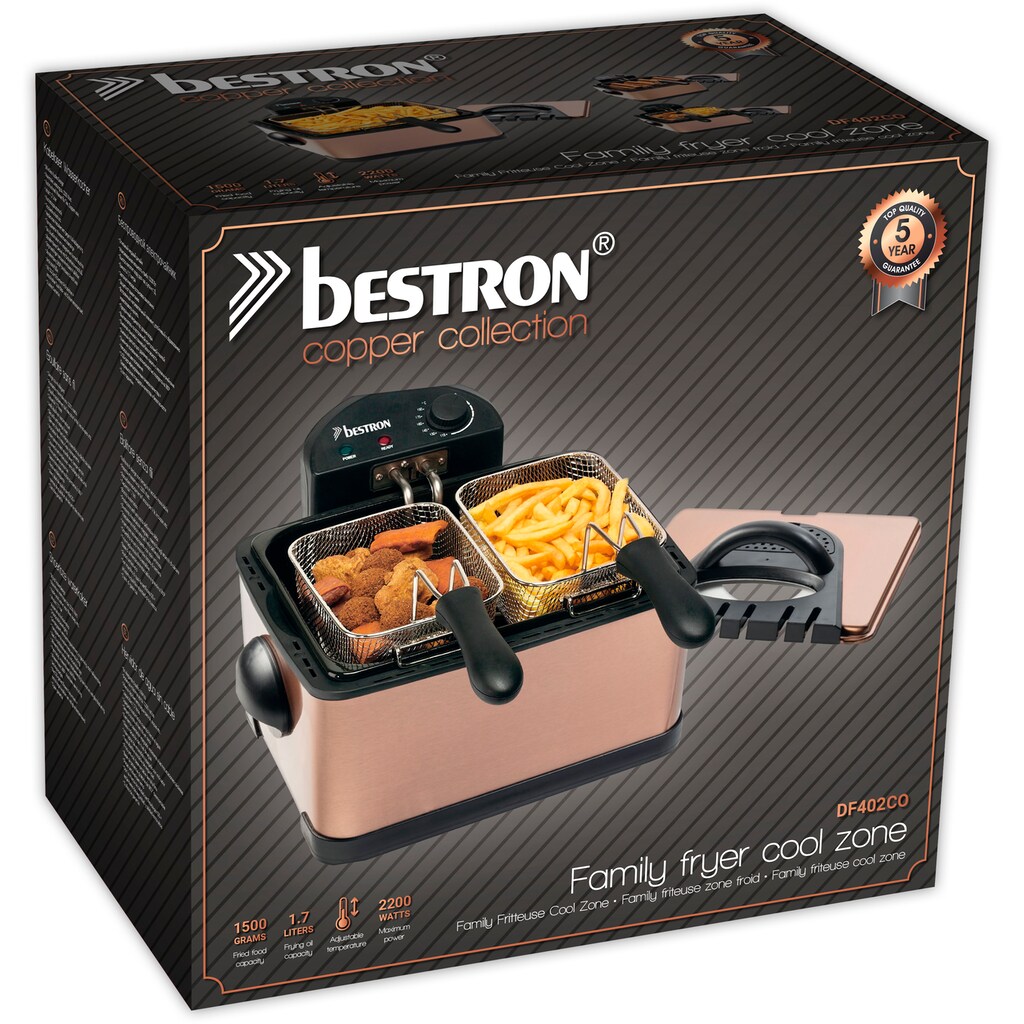 bestron Fritteuse »DF402CO XL«, 2000 W, Fassungsvermögen 4 l