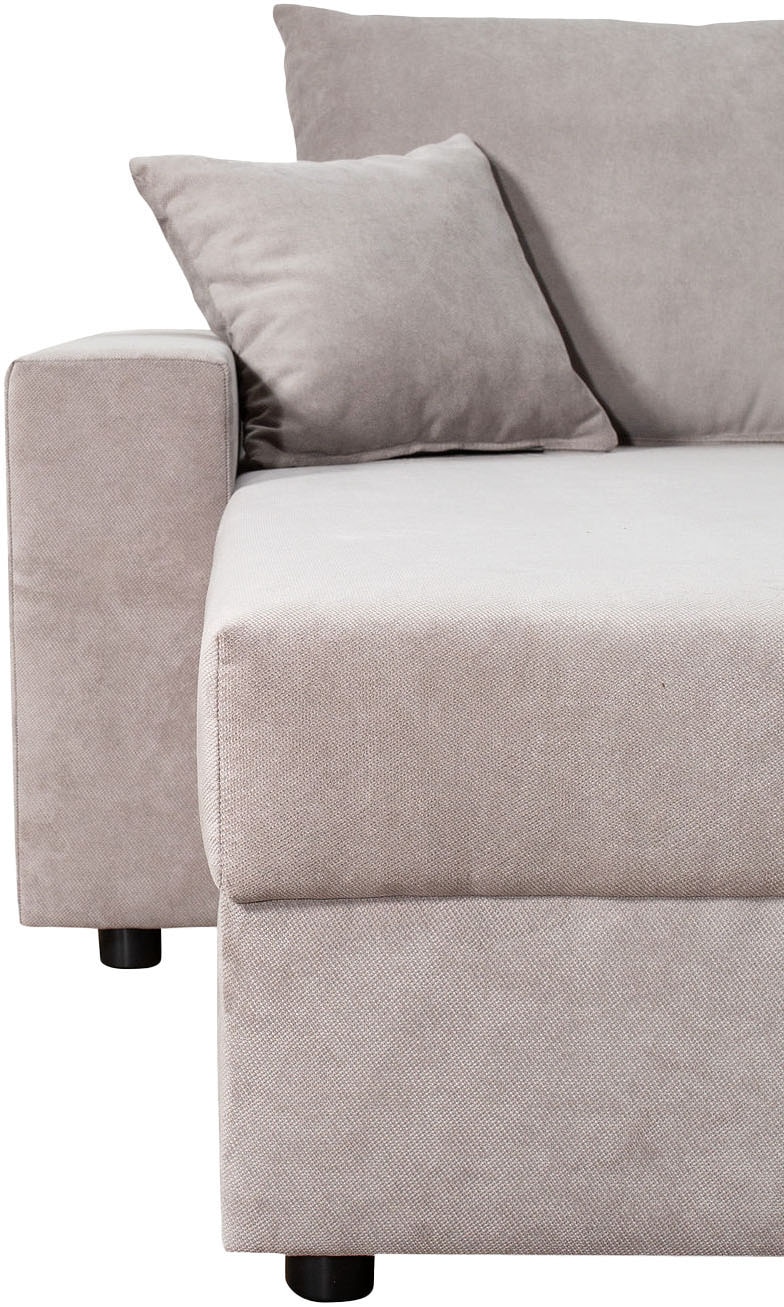 COLLECTION AB Wohnlandschaft »Pico U-Form, B: 252 cm« Schlaffunktion, Bettkasten & 2 Zierkissen