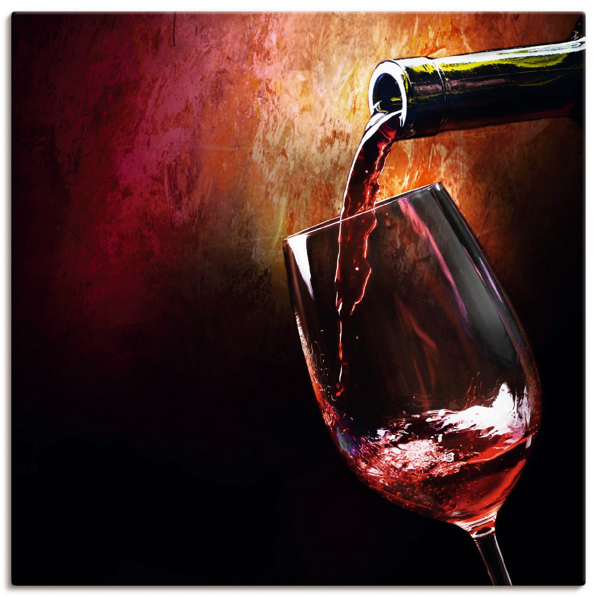 Artland Wandbild "Wein - Rotwein" Getränke 1 Stk. tlg. als Alubild, Outdoor günstig online kaufen