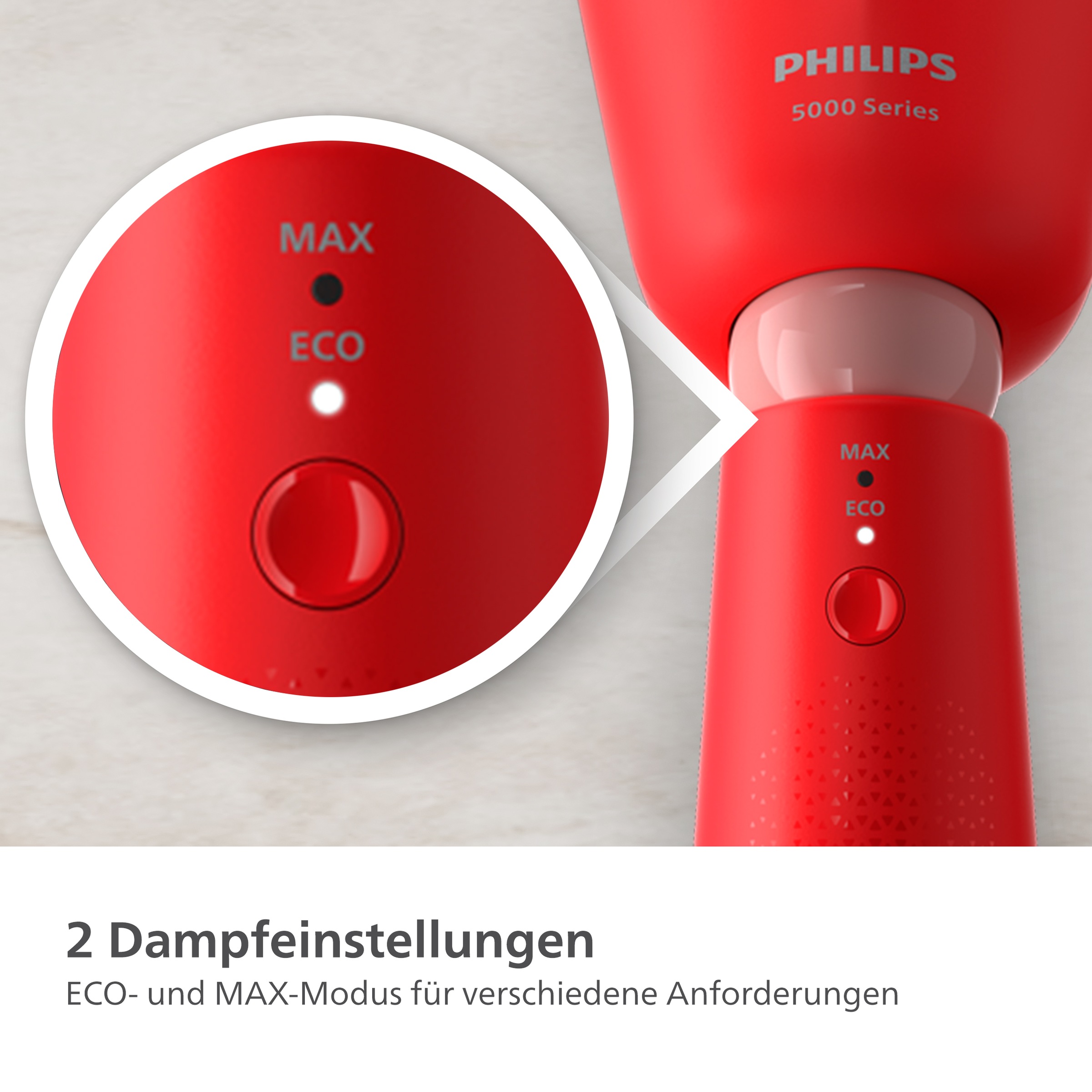 Philips Dampfbürste »STH5020 "Styler", 120 ml abnehmbarer Wassertank, Metallplatte«, 1400 W, Steamer im schlanken Design, 2-in-1 Handschuh und Tasche inkl.