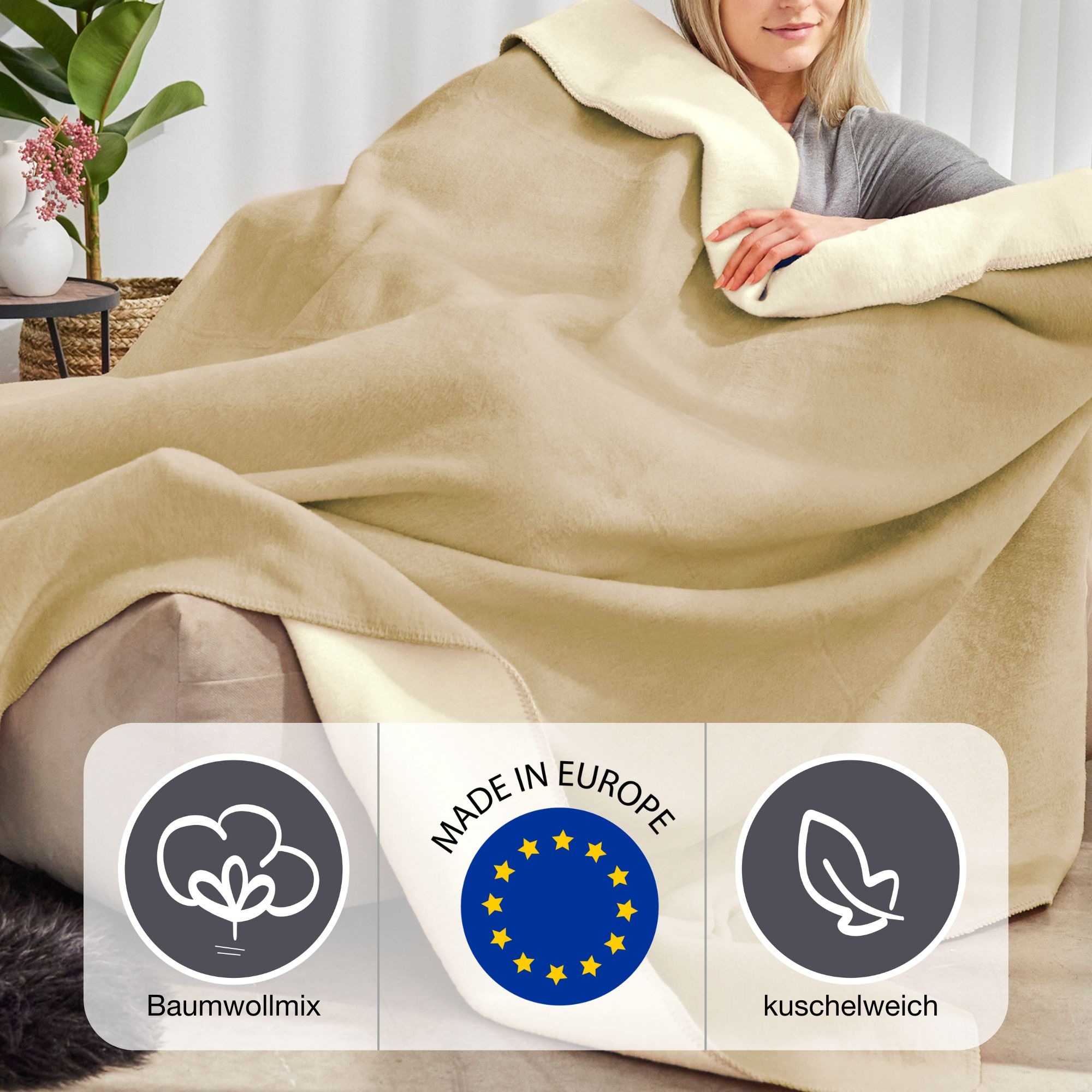 IBENA Wohndecke "Wohndecke Doubleface Dublin" in trendigen Farben günstig online kaufen