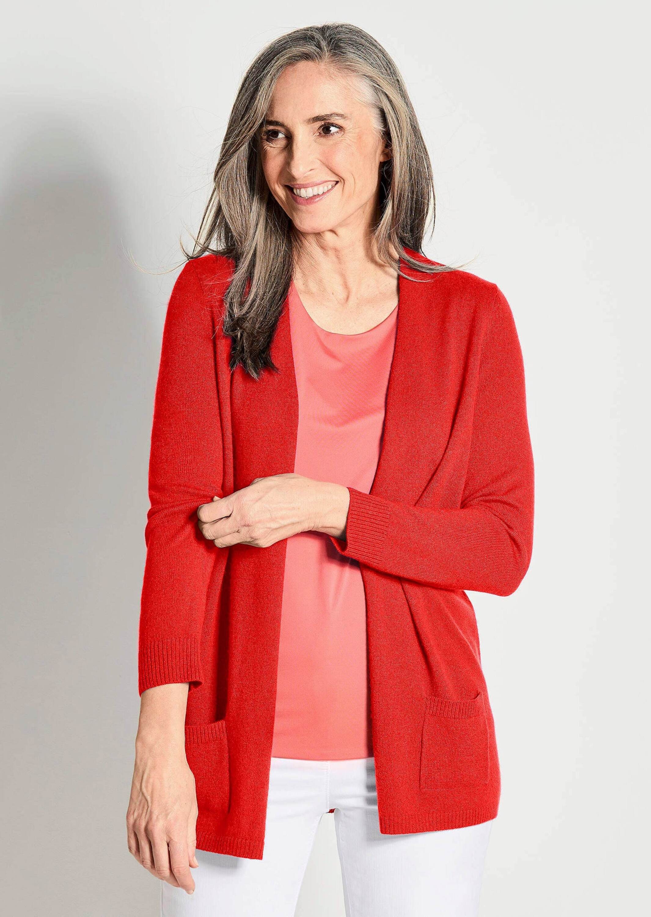 GOLDNER Strickjacke »Kurzgröße Langarm Feinstrick-Cardigan«