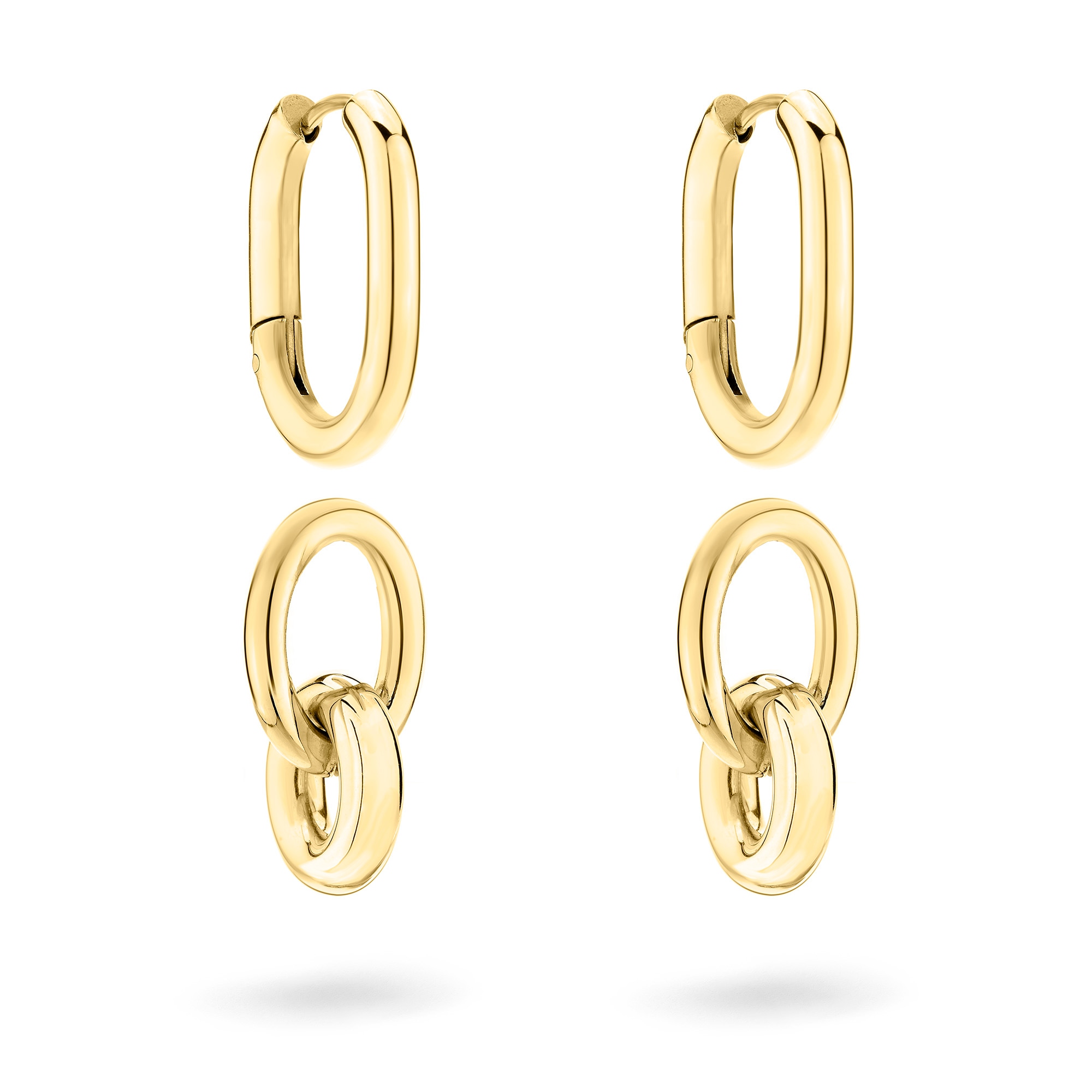 Liebeskind Berlin Paar Creolen »Schmuck Geschenk Edelstahl Ohrringe Modern Knot«, Einhänger abnehmbar