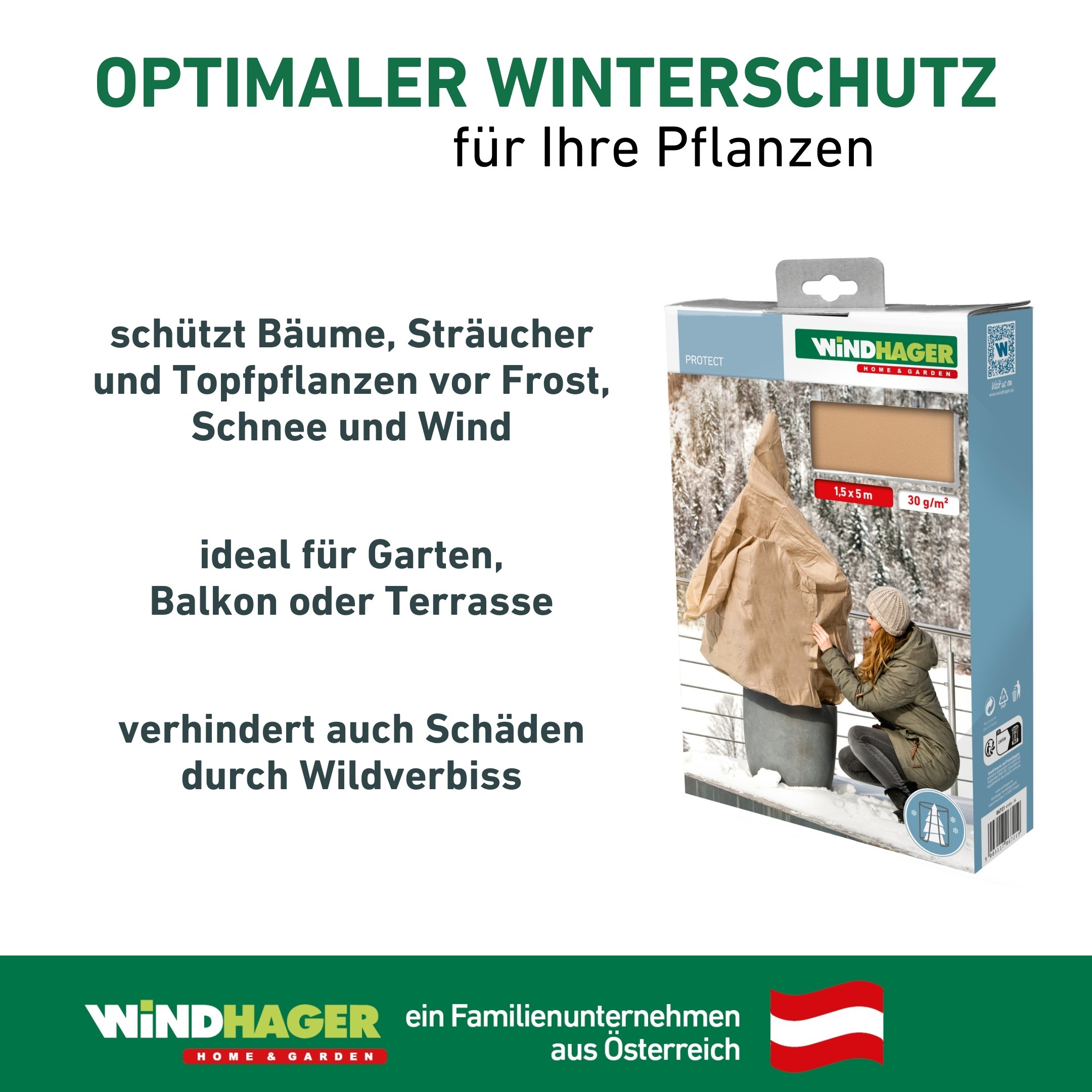 Windhager Winterschutzvlies »Winterschutz für Pflanzen, Vlieshaube, Frostschutz und Kälteschutz« UV stabilisiert und witterungsbeständig, 0,6x1,8 m, Stärke 50 g/m2