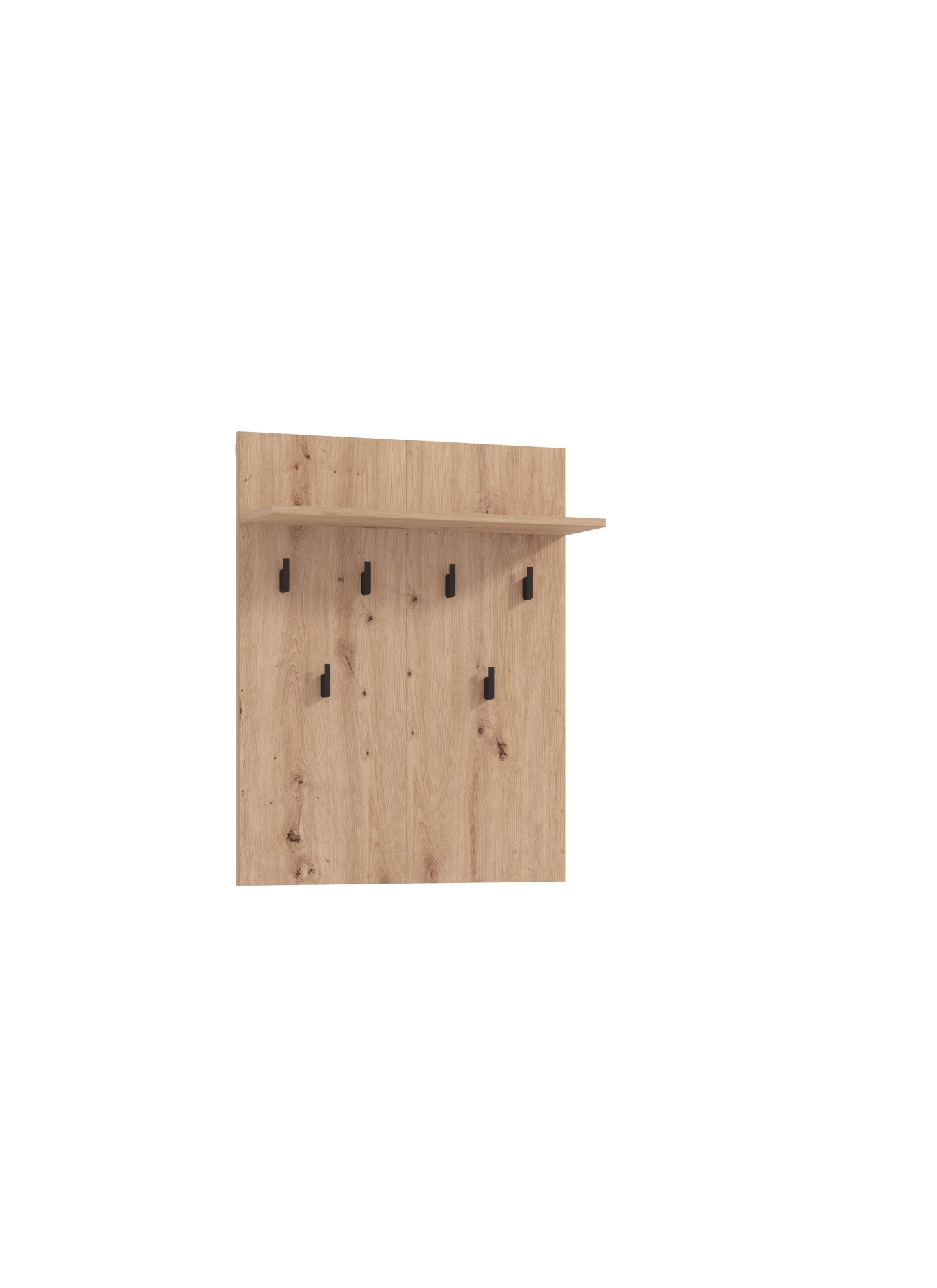 Home affaire Garderobenpaneel "Landes, Garderobe mit 6 Haken und Hutablage, Wandgarderobe" mit Regal, Höhe 83 cm, in Artisan Eiche
