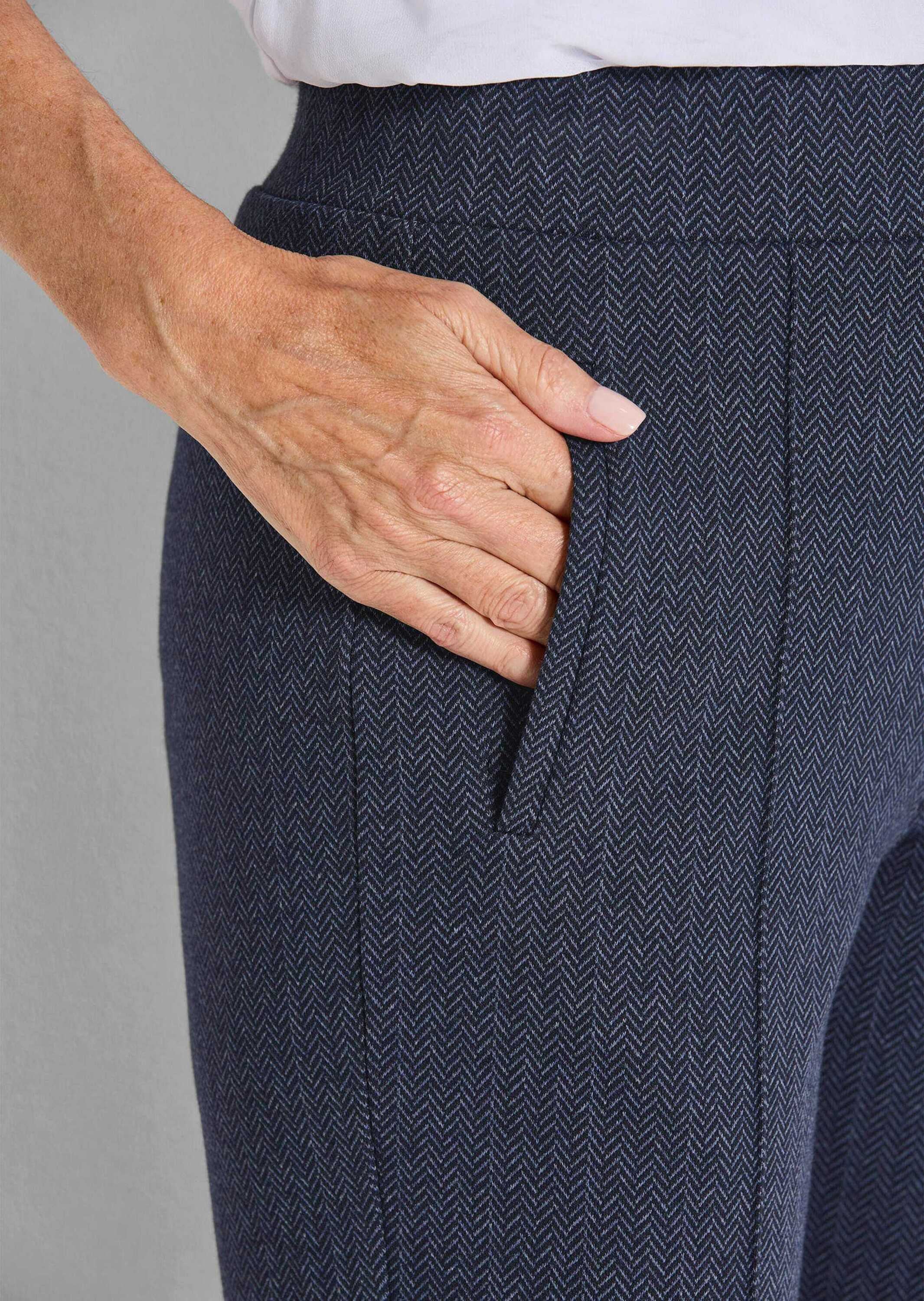 GOLDNER Schlupfhose »Kurzgröße Hose CARLA mit Fischgrätmuster«