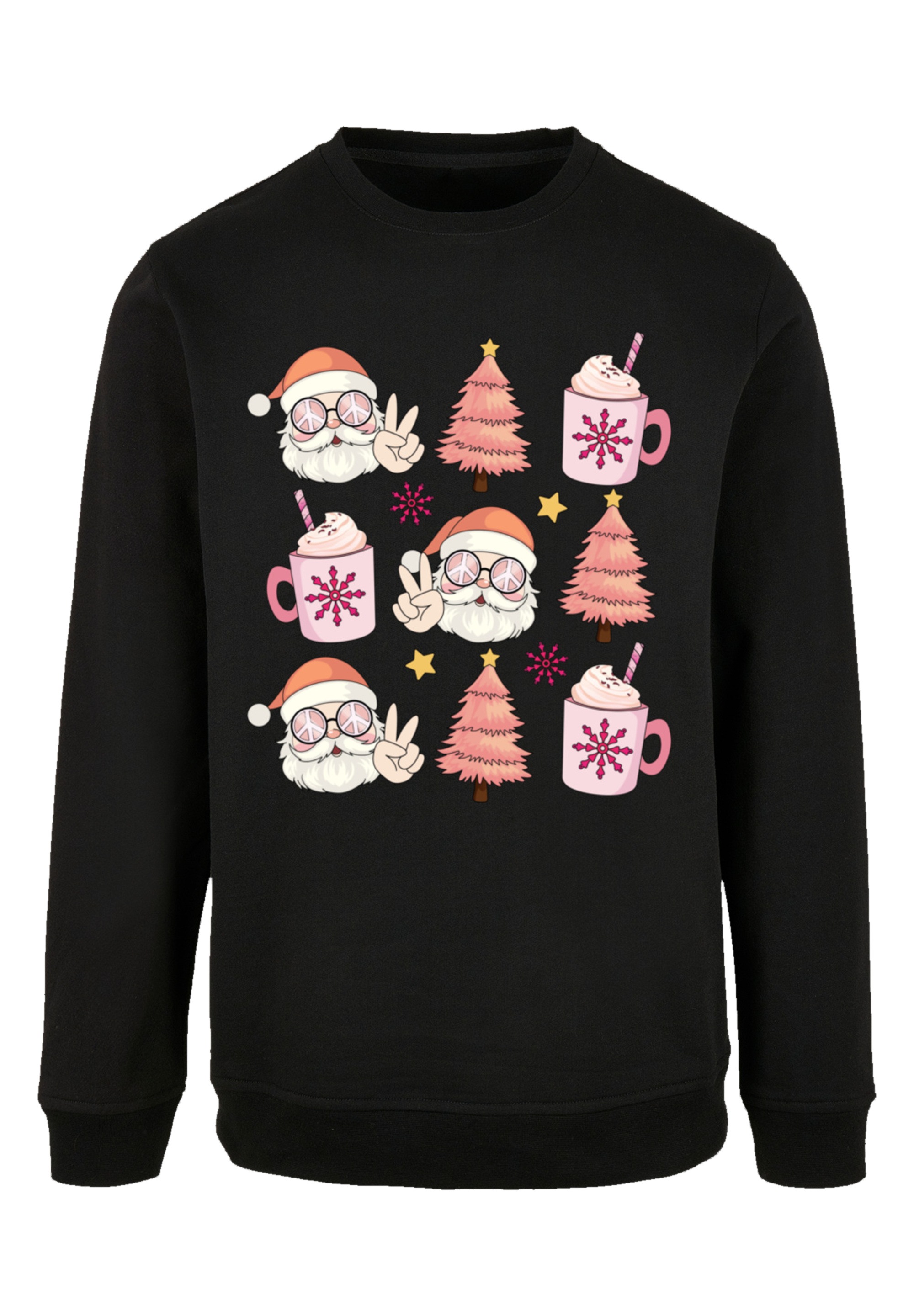 F4NT4STIC Sweatshirt »Hippie Santa Christmas Tree Cocoa« Premium Qualität