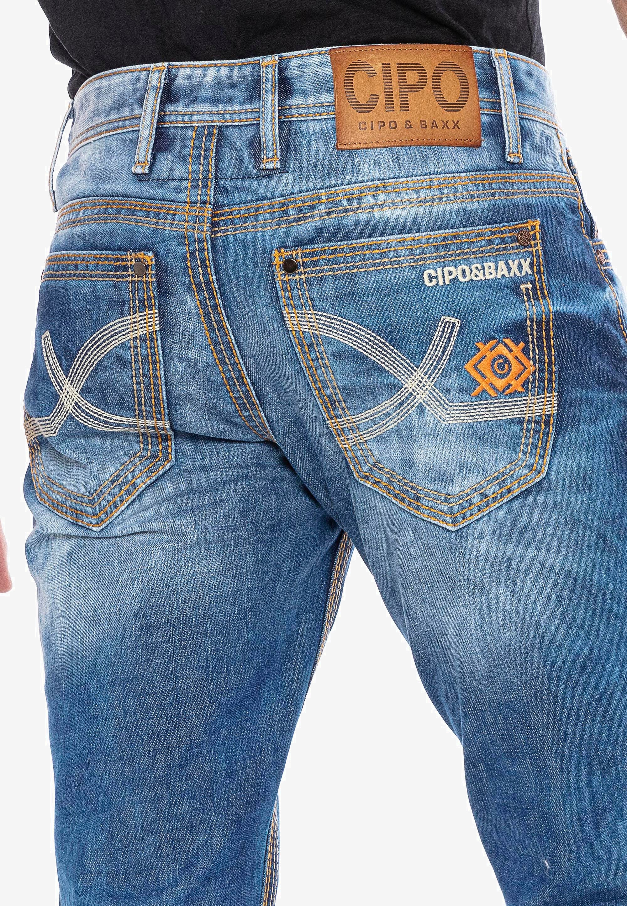 Cipo & Baxx Straight-Jeans, im Used-Look