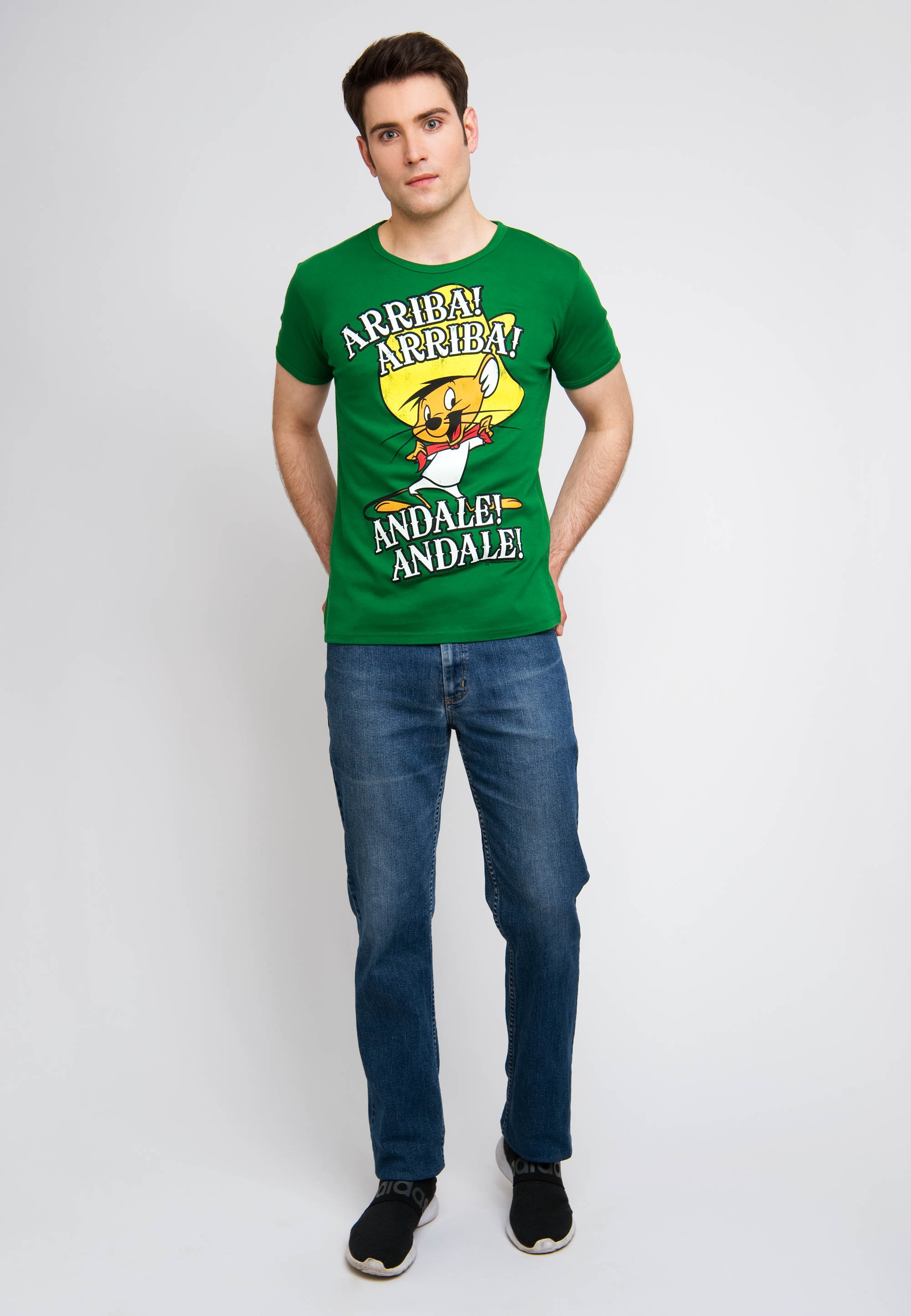 LOGOSHIRT T-Shirt »Looney Tunes | Gonzales Arriba! - Aufdruck mit ▷ für Andale!«, Speedy BAUR
