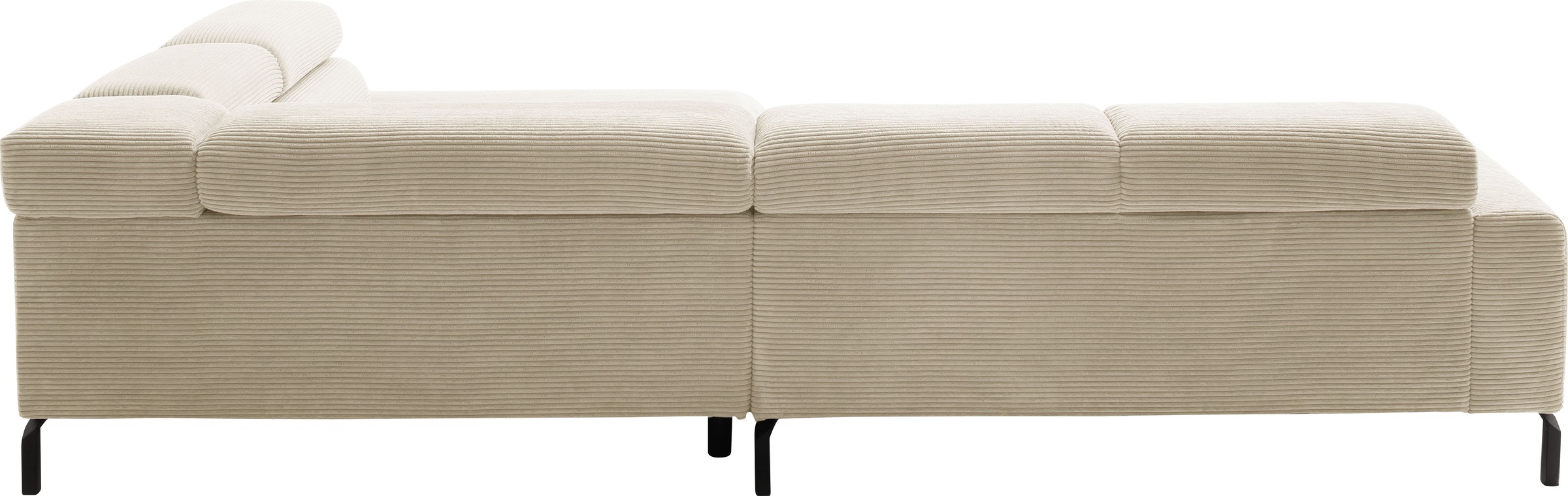 Ecksofa HOME AFFAIRE "Antonelli, L-Form, inkl. Kopfteilverstellung, Breite 312 cm", beige (natur), B:312cm H:71cm T:219cm, 95% Polyester, 5% Nylon, Sofas, Ecksofa, mit elektrischer Sitztiefenverstellung, in Cord, natur 3