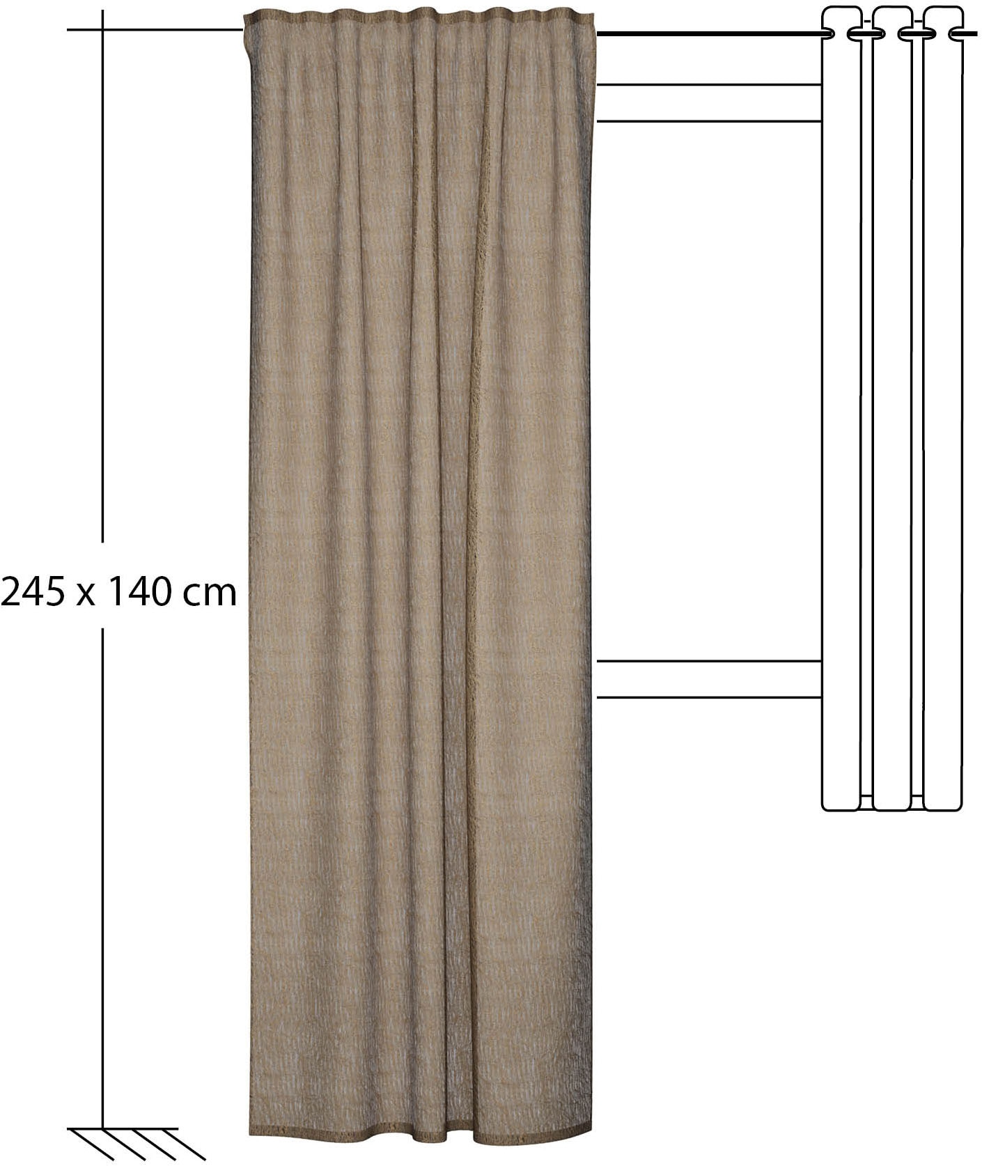 HOMING Vorhang »Loik«, (1 St.), Fransen, modern, edel, Wohnzimmer, Schlafzimmer
