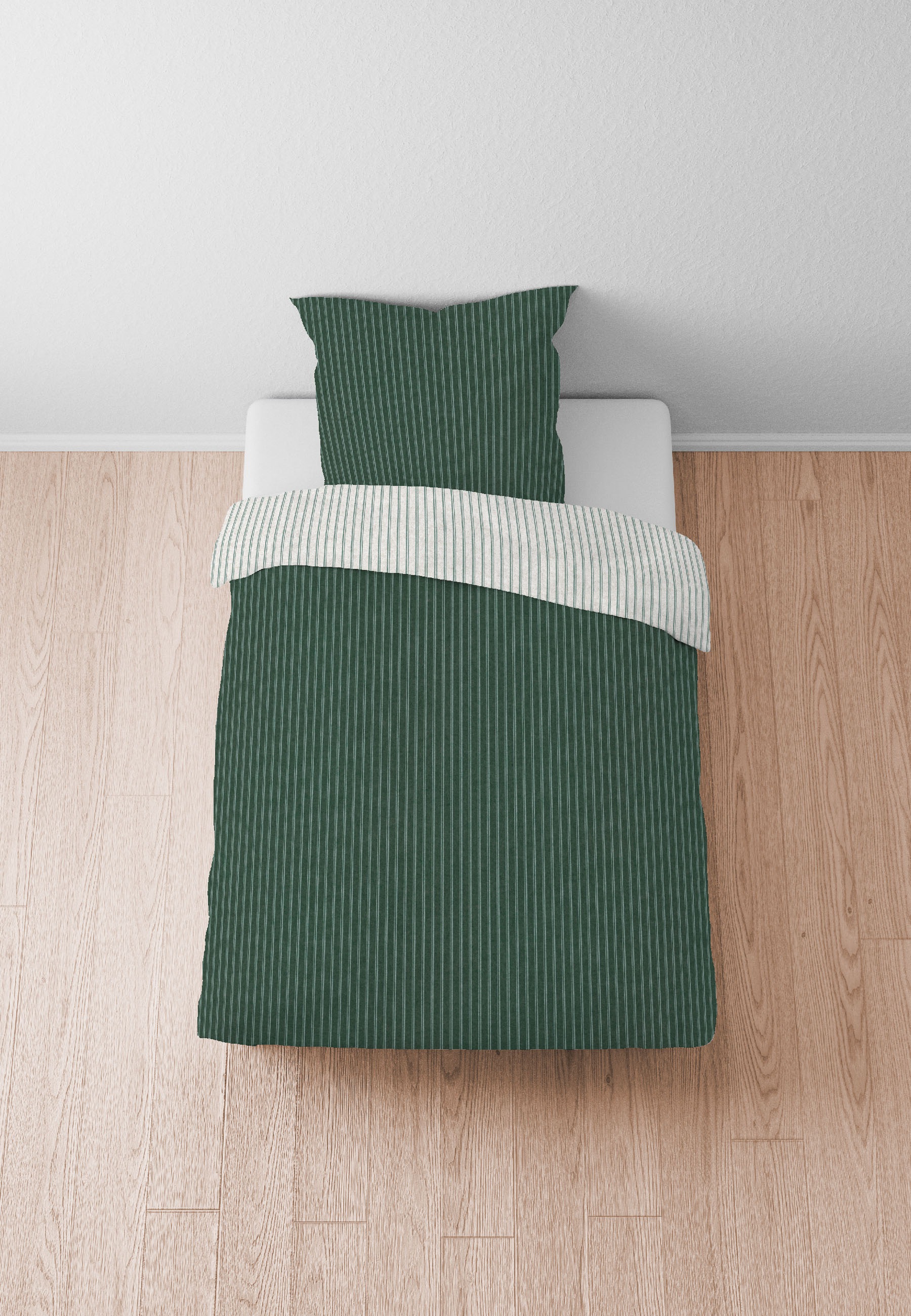 Biberna Wendebettwäsche "Tillmann" 2 Stk. kuschelig warm im Winter, gestrei günstig online kaufen