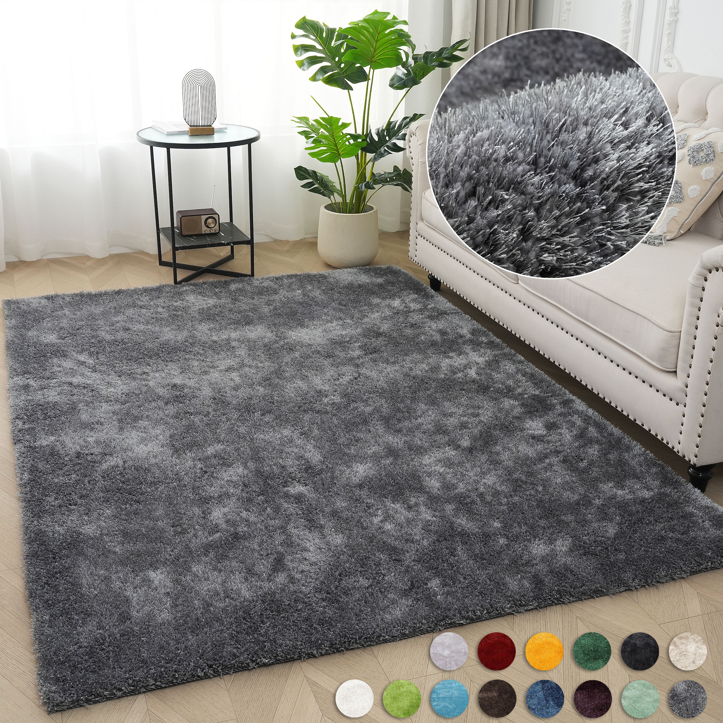 Bruno Banani Teppich »Dana Teppich, besonders weich und kuschelig, Kundenliebling«, rechteckig, 30 mm Höhe, uni, Mikrofaser Teppiche, Wohnzimmer, Schlafzimmer, Esszimmer