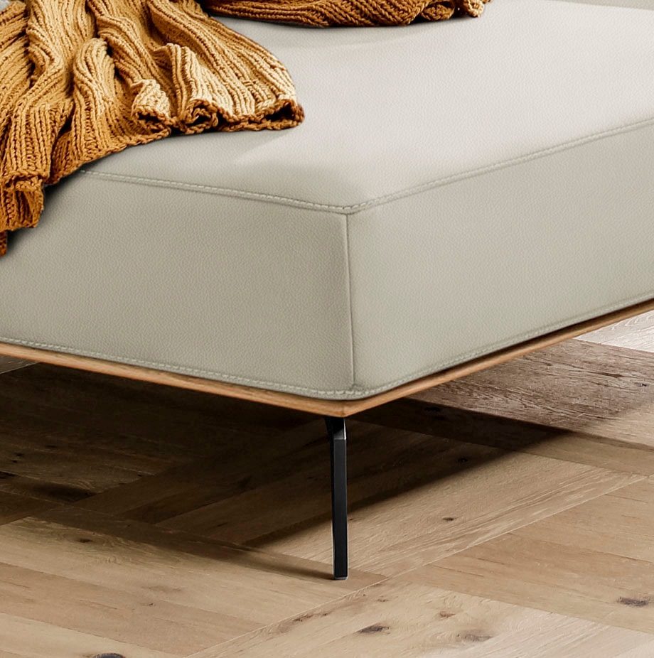 W.SCHILLIG Ecksofa »run, Designsofa mit tollem Sitzkomfort, bequem, L-Form«, mit Holzsockel, Füße in Schwarz pulverbeschichtet, Breite 279 cm