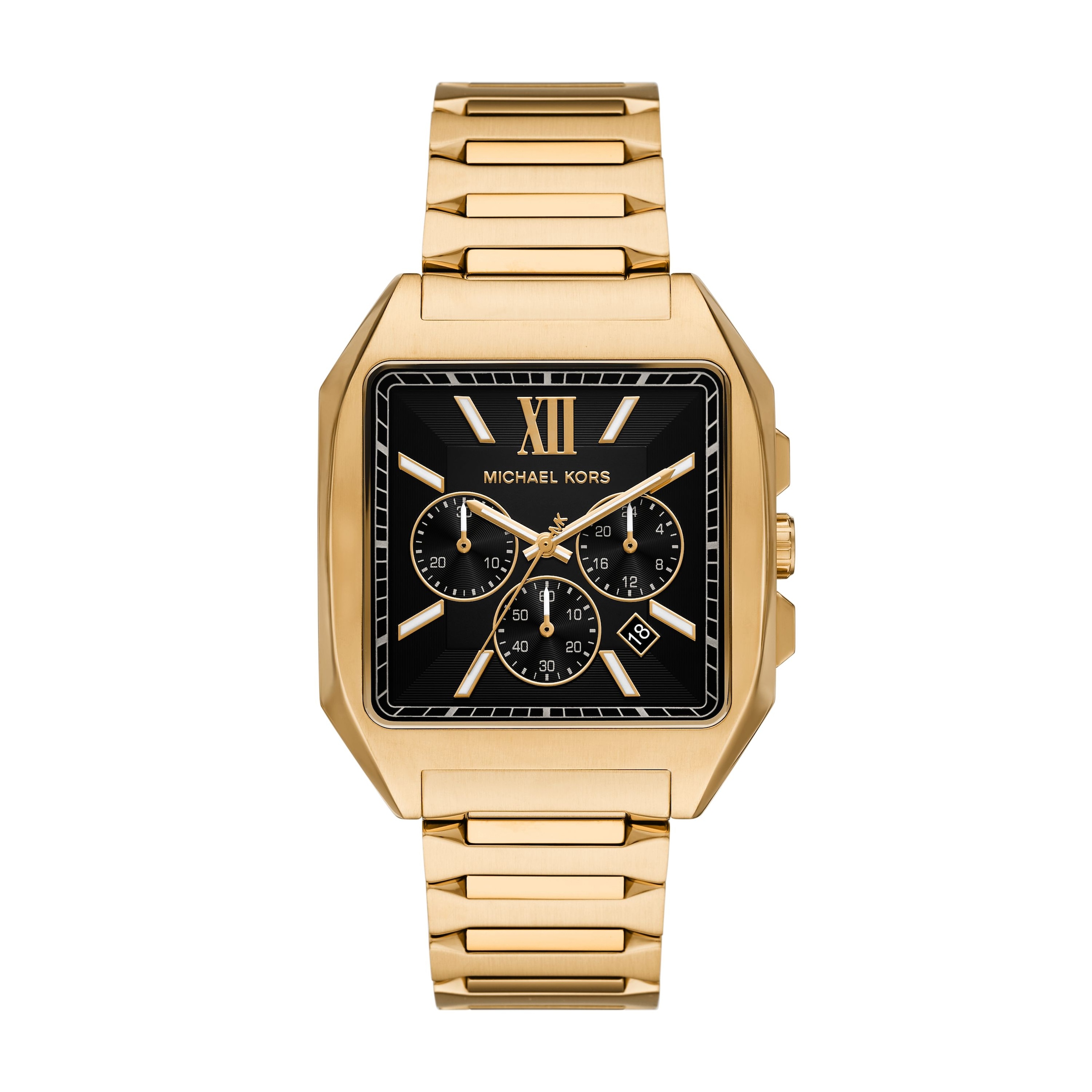 MICHAEL KORS Chronograph »Hayes« Quarzuhr, Armbanduhr, Edelstahlarmband, analog, Tag, Stoppfunktion