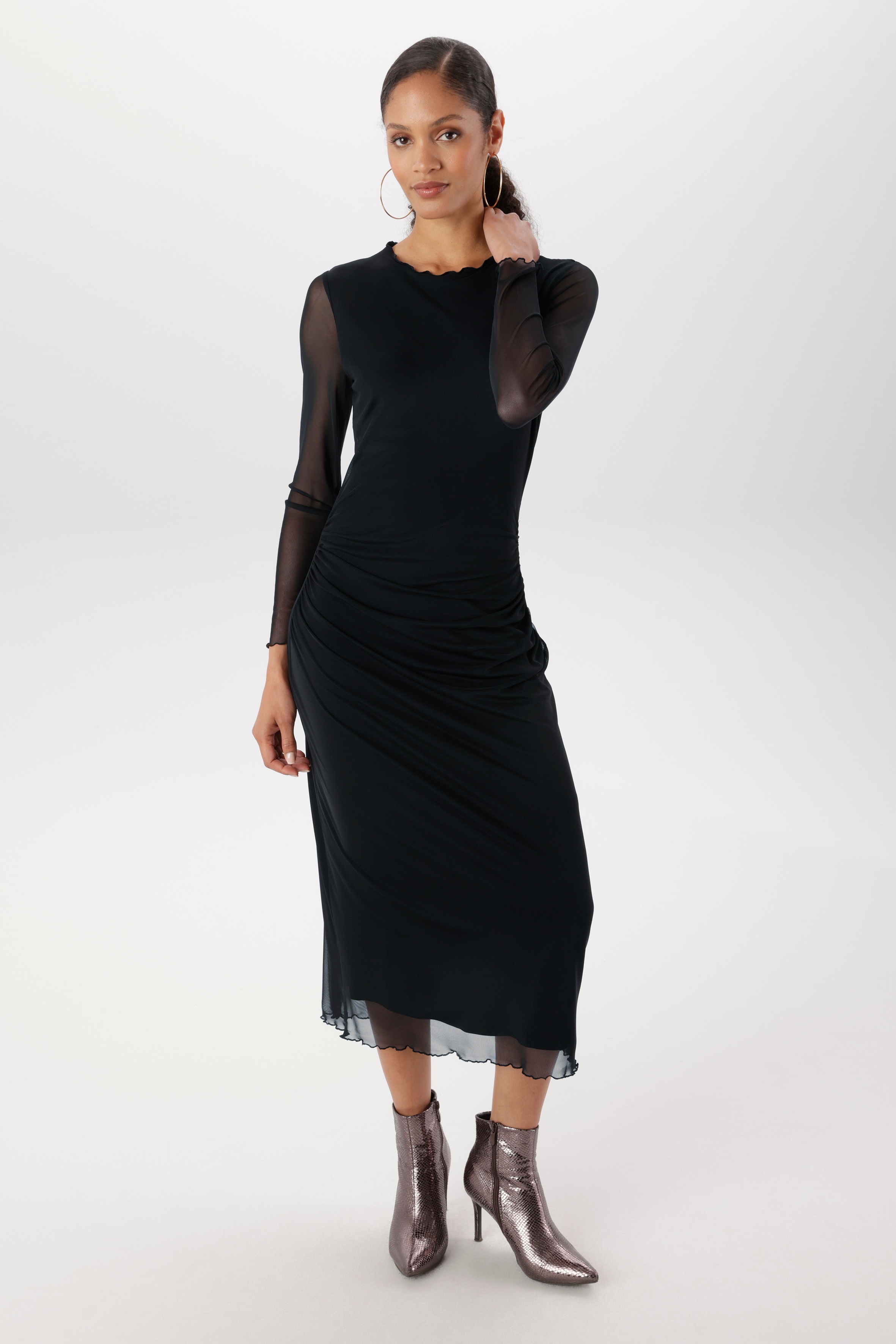 Aniston SELECTED Maxikleid In Mesh-Qualiät und transparenten Ärmeln - NEUE KOLLEKTION