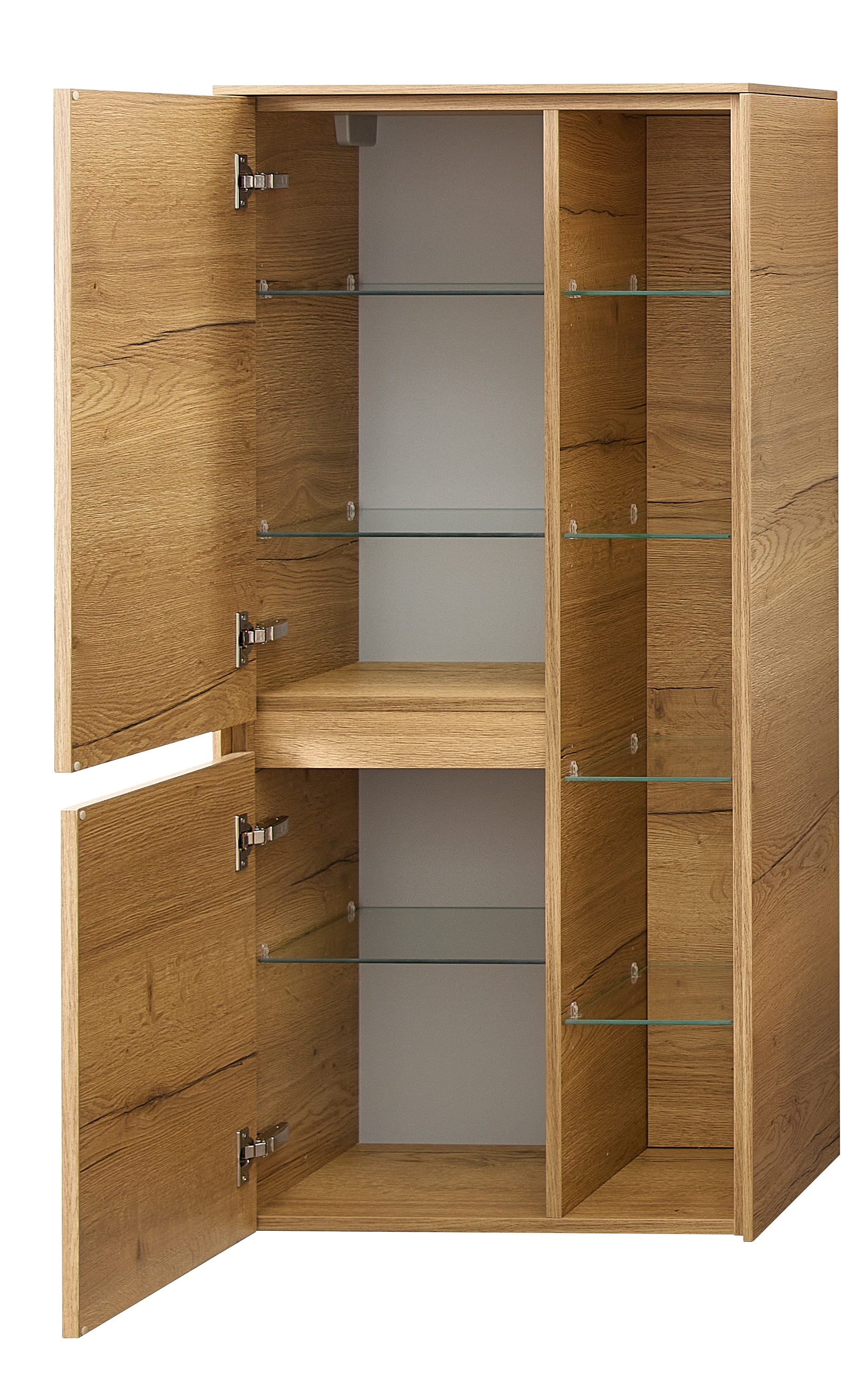 Saphir Midischrank »Serie 6010, 2 Drehtüren und ein offenes Regal« 1 Stk. tlg. 2 Drehtüren, 1 offenes Regal mit 4 Glaseinlegeböden