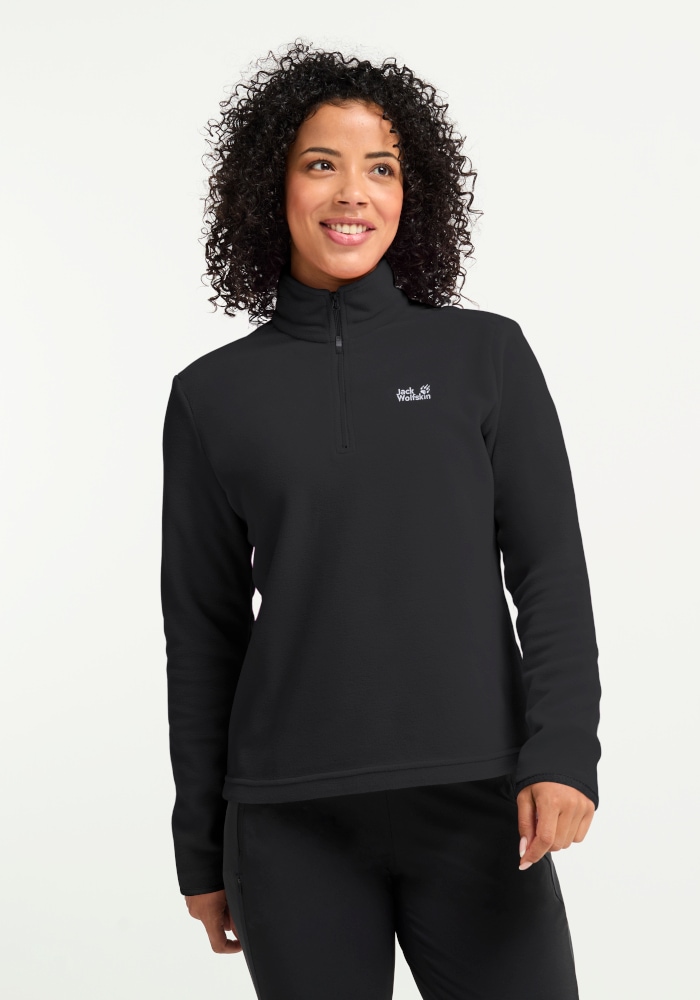 Jack Wolfskin Stehkragenpullover "TAUNUS 100 HZ W" Fleecepullover, Halfzip-Reißverschluss, Stehkragen